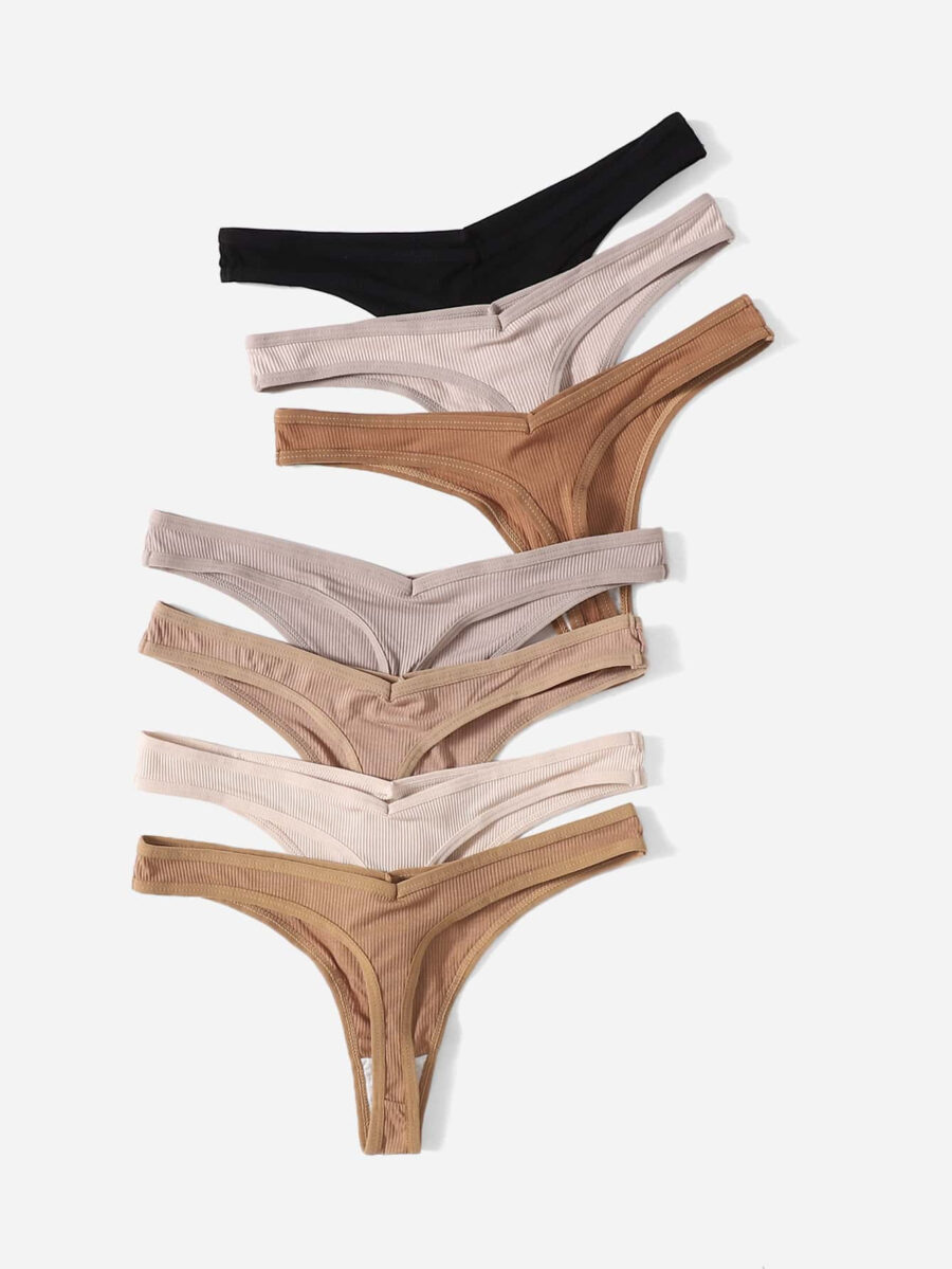 Shein Underwear&Sleepwear Basics 7packs Letter Patch Detail No Show Sexy Thongs - Image 2