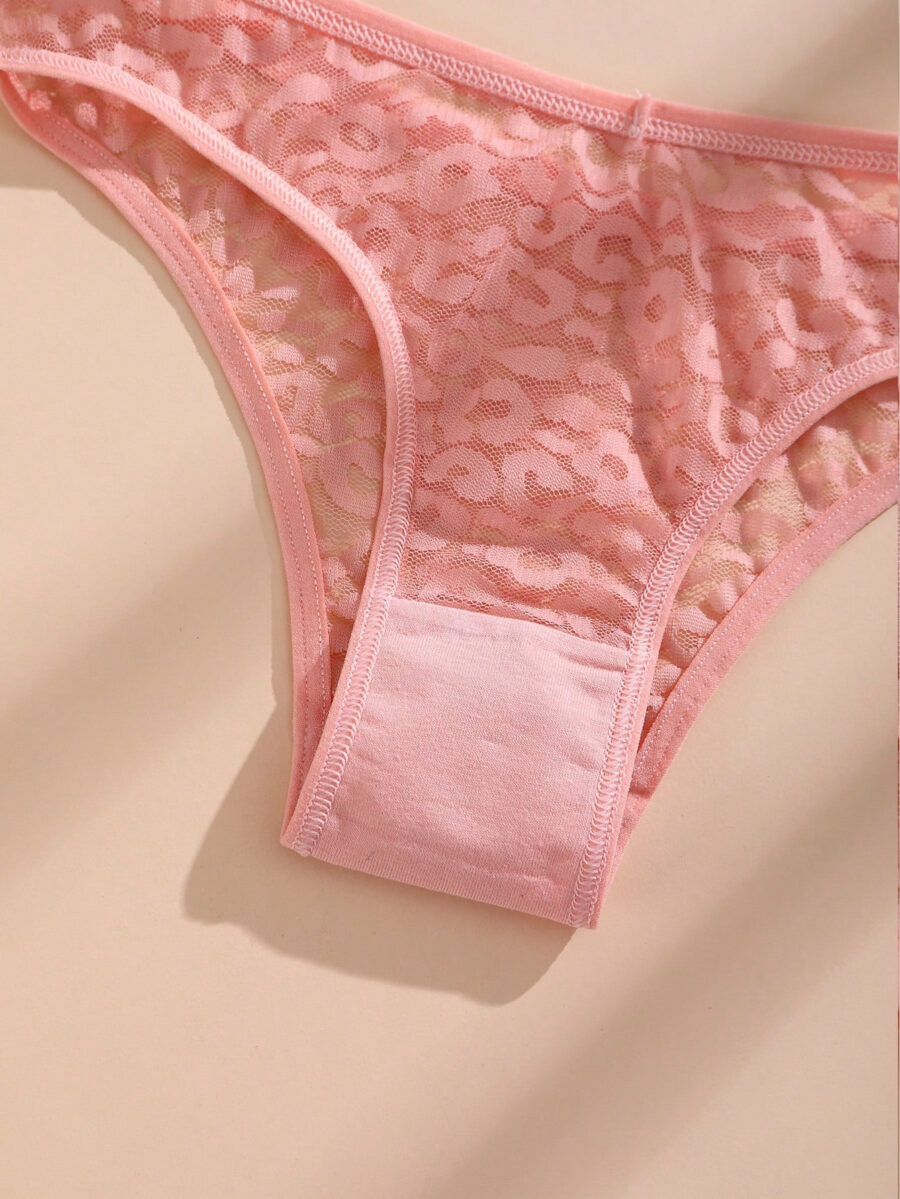 5 PCS Sexy Women's Bikini Panties Lace V Waist Briefs Solid Color Seamless Lingerie Comfortable And Breathable Underwear - Image 12