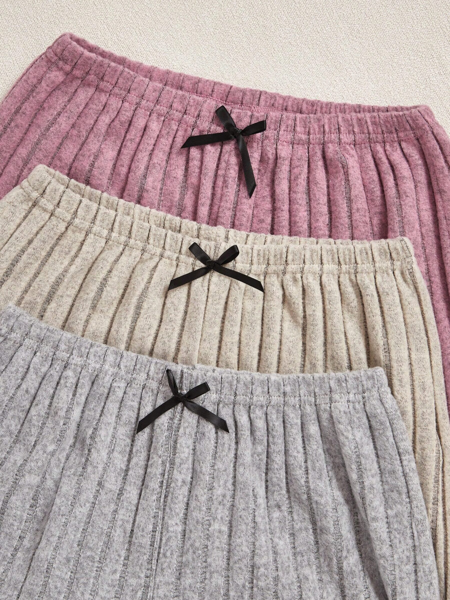 3pcs Set: Lace Texture Rib Camisole And Pants Combination - Image 6