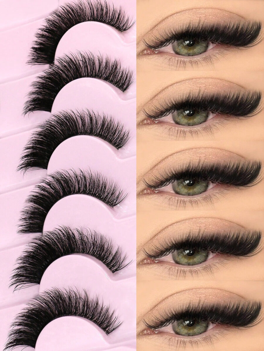 GROINNEYA 7 Pairs New Cat Eye Lashes Natural Long Clear Band Lashes Winged End Eye Elongated Eyelashes Faux Mink Eyelashes Makeup(XF10) - Image 2