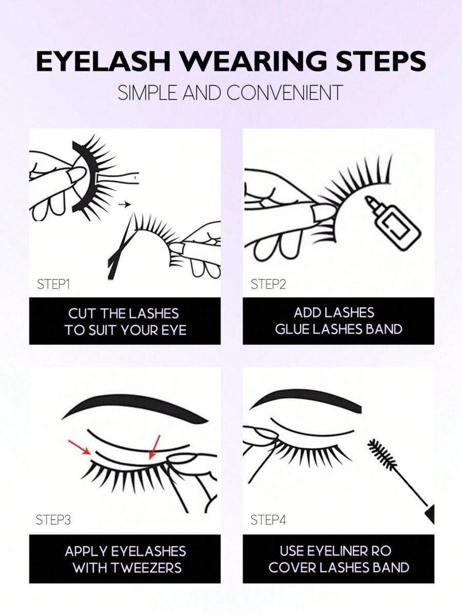 GROINNEYA 7 Pairs New Cat Eye Lashes Natural Long Clear Band Lashes Winged End Eye Elongated Eyelashes Faux Mink Eyelashes Makeup(XF10) - Image 11