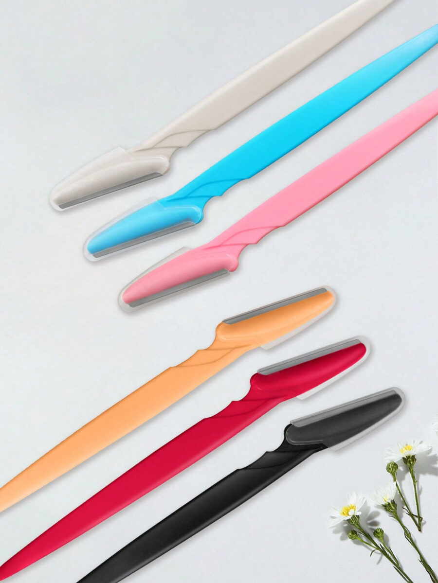70/24/12/6pcs Set Multicolor Grooming Eyebrow Razor & Shaver Set, Safety Eyebrow Trimmer & Shaver, Exfoliating Dermaplaning Tool, Body Hair Removal Trimmer And Face & Eyebrow Razor Set Long Handle Safety Blade With Precision Cover Women Eyebrow Shaping Tools Suitable For Or Travel Use Multi-Function Eyebrow Trimmer, Sharp Stainless Steel Eyebrow Tools With Safety Cover, For Eyebrow, Lip, Leg Hair & Gentle Effective Removal - Image 4