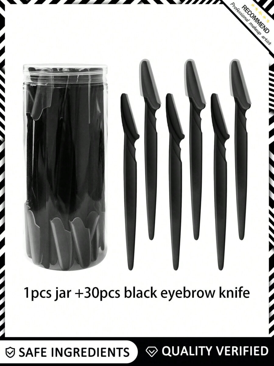 70/24/12/6pcs Set Multicolor Grooming Eyebrow Razor & Shaver Set, Safety Eyebrow Trimmer & Shaver, Exfoliating Dermaplaning Tool, Body Hair Removal Trimmer And Face & Eyebrow Razor Set Long Handle Safety Blade With Precision Cover Women Eyebrow Shaping Tools Suitable For Or Travel Use Multi-Function Eyebrow Trimmer, Sharp Stainless Steel Eyebrow Tools With Safety Cover, For Eyebrow, Lip, Leg Hair & Gentle Effective Removal - Image 24
