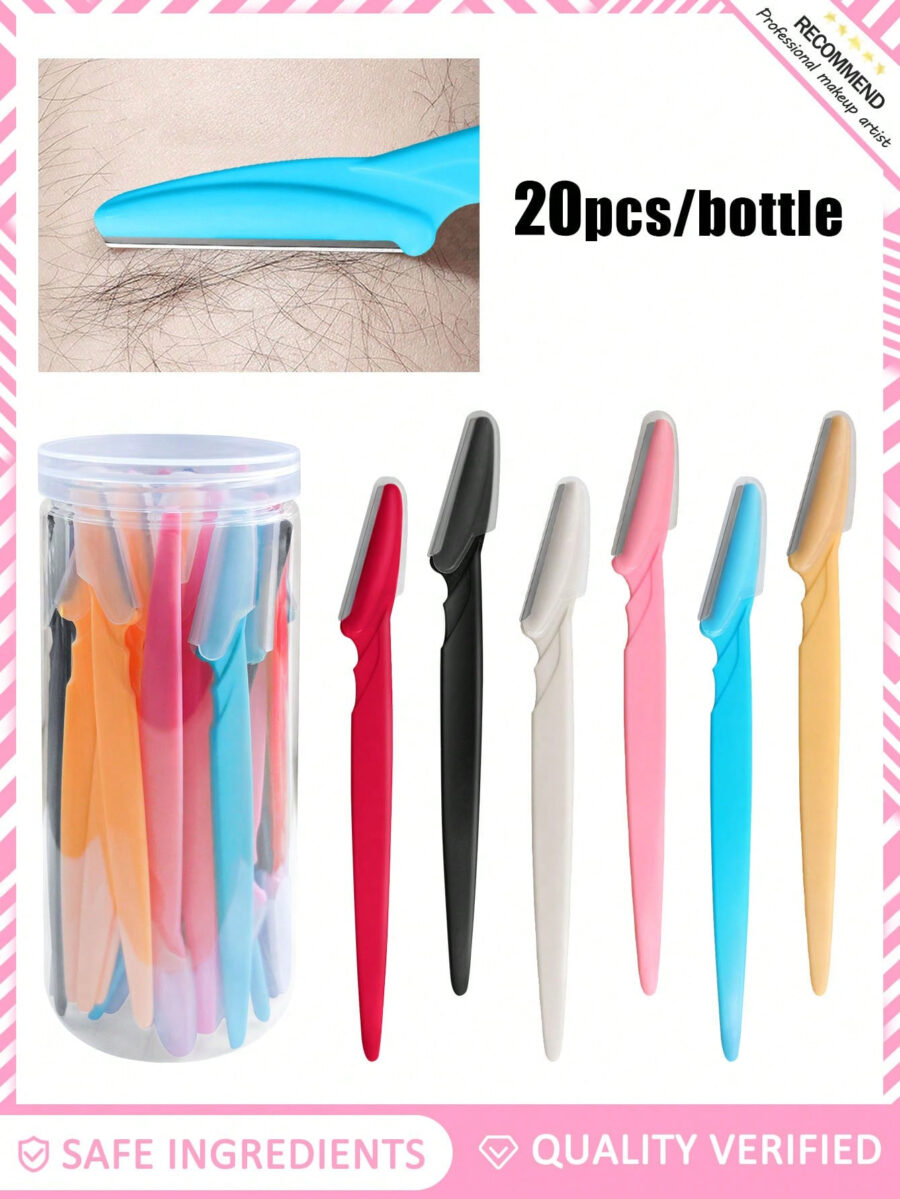 70/24/12/6pcs Set Multicolor Grooming Eyebrow Razor & Shaver Set, Safety Eyebrow Trimmer & Shaver, Exfoliating Dermaplaning Tool, Body Hair Removal Trimmer And Face & Eyebrow Razor Set Long Handle Safety Blade With Precision Cover Women Eyebrow Shaping Tools Suitable For Or Travel Use Multi-Function Eyebrow Trimmer, Sharp Stainless Steel Eyebrow Tools With Safety Cover, For Eyebrow, Lip, Leg Hair & Gentle Effective Removal - Image 31