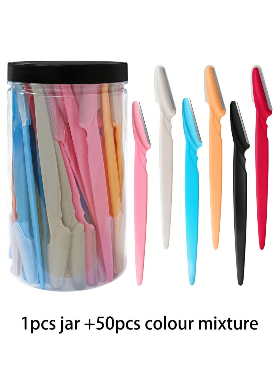 70/24/12/6pcs Set Multicolor Grooming Eyebrow Razor & Shaver Set, Safety Eyebrow Trimmer & Shaver, Exfoliating Dermaplaning Tool, Body Hair Removal Trimmer And Face & Eyebrow Razor Set Long Handle Safety Blade With Precision Cover Women Eyebrow Shaping Tools Suitable For Or Travel Use Multi-Function Eyebrow Trimmer, Sharp Stainless Steel Eyebrow Tools With Safety Cover, For Eyebrow, Lip, Leg Hair & Gentle Effective Removal - Image 34