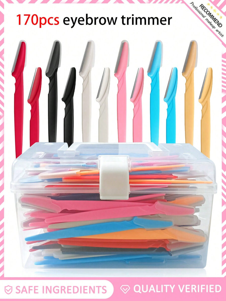 70/24/12/6pcs Set Multicolor Grooming Eyebrow Razor & Shaver Set, Safety Eyebrow Trimmer & Shaver, Exfoliating Dermaplaning Tool, Body Hair Removal Trimmer And Face & Eyebrow Razor Set Long Handle Safety Blade With Precision Cover Women Eyebrow Shaping Tools Suitable For Or Travel Use Multi-Function Eyebrow Trimmer, Sharp Stainless Steel Eyebrow Tools With Safety Cover, For Eyebrow, Lip, Leg Hair & Gentle Effective Removal - Image 35