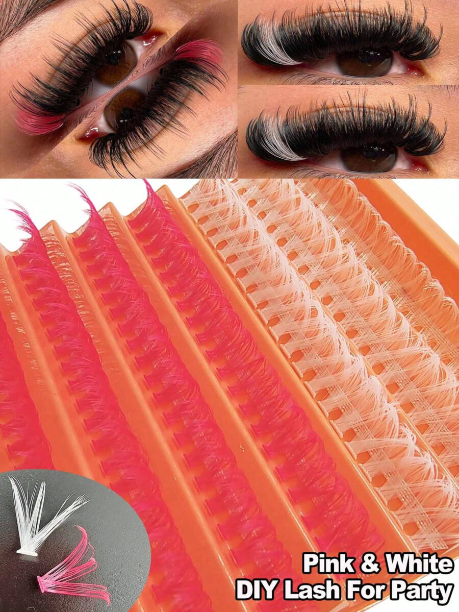 Asiteo Colored Lash Clusters 140Pcs 7 Colored Mixed Eyelashes Extension Cluster Segments Natural Wispy Individual Eye Lash, DIY At Home - Image 2