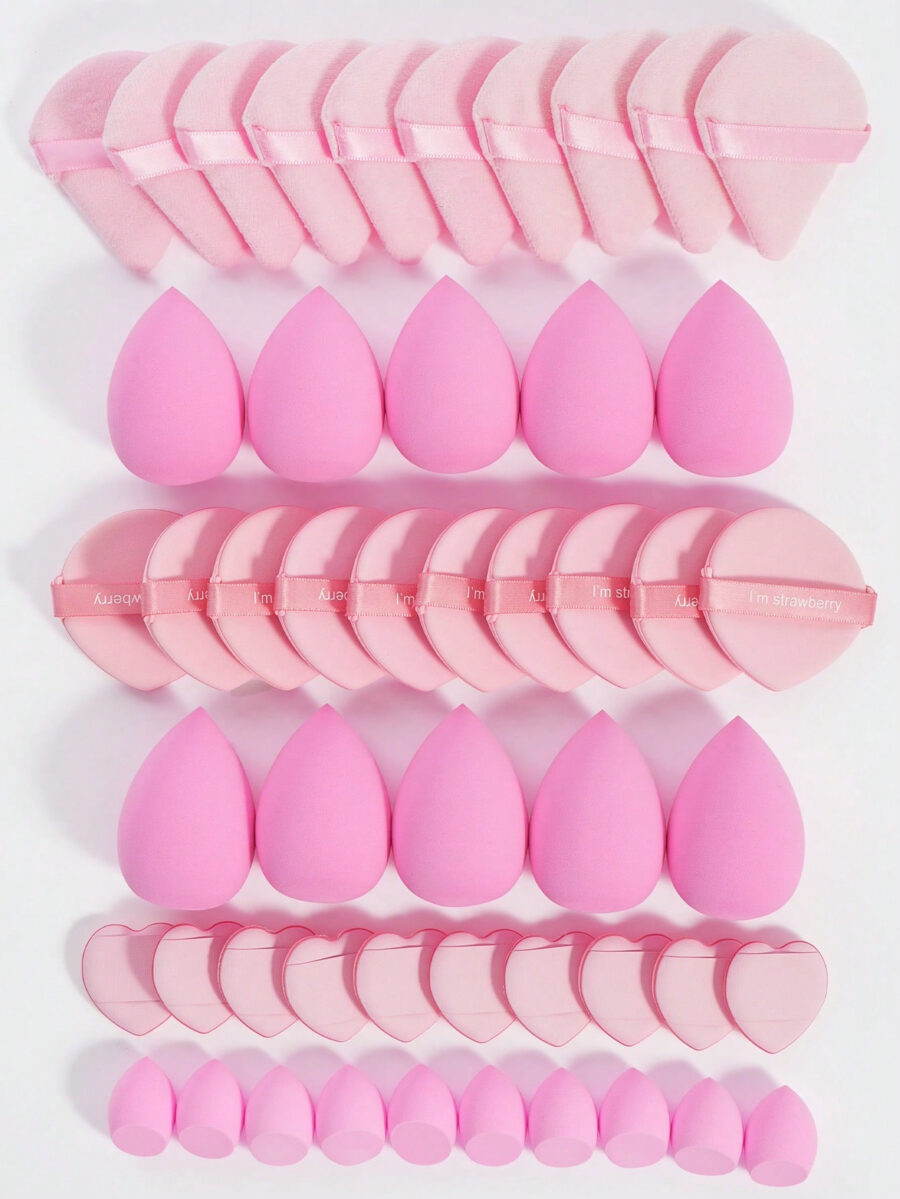 Makeup Tools Set Including:10PCS Makeup Sponges For Liquid Makeup+10PCS Mini Makeup Sponges For Liquid Makeup+10PCS Triangle Powder Puffs For Loose Powder And Makeup Setting+10PCS Air Cushion Powder Puffs For Facial Makeup+10PCS Mini Air Cushion Powder Puffs For Facial Concealer Makeup - Image 11