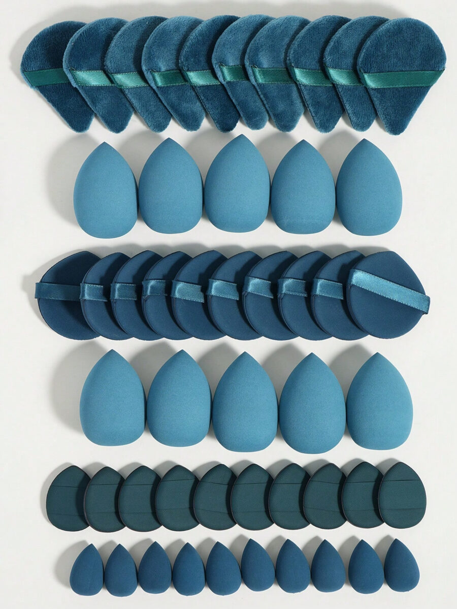 Makeup Tools Set Including:10PCS Makeup Sponges For Liquid Makeup+10PCS Mini Makeup Sponges For Liquid Makeup+10PCS Triangle Powder Puffs For Loose Powder And Makeup Setting+10PCS Air Cushion Powder Puffs For Facial Makeup+10PCS Mini Air Cushion Powder Puffs For Facial Concealer Makeup - Image 19
