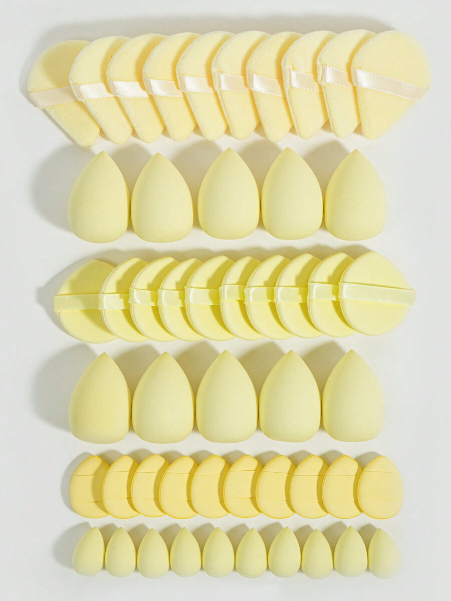 Makeup Tools Set Including:10PCS Makeup Sponges For Liquid Makeup+10PCS Mini Makeup Sponges For Liquid Makeup+10PCS Triangle Powder Puffs For Loose Powder And Makeup Setting+10PCS Air Cushion Powder Puffs For Facial Makeup+10PCS Mini Air Cushion Powder Puffs For Facial Concealer Makeup - Image 20