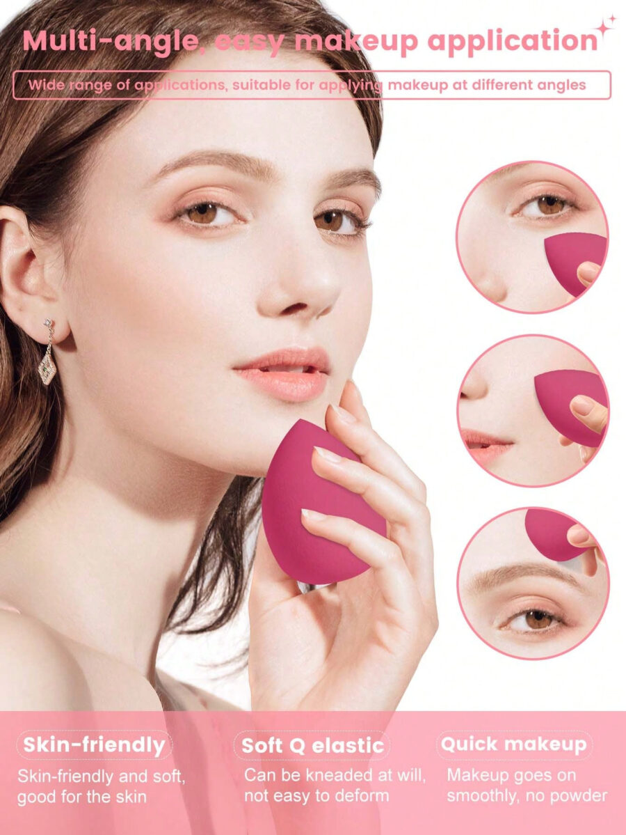 Makeup Tools Set Including:10PCS Makeup Sponges For Liquid Makeup+10PCS Mini Makeup Sponges For Liquid Makeup+10PCS Triangle Powder Puffs For Loose Powder And Makeup Setting+10PCS Air Cushion Powder Puffs For Facial Makeup+10PCS Mini Air Cushion Powder Puffs For Facial Concealer Makeup - Image 26