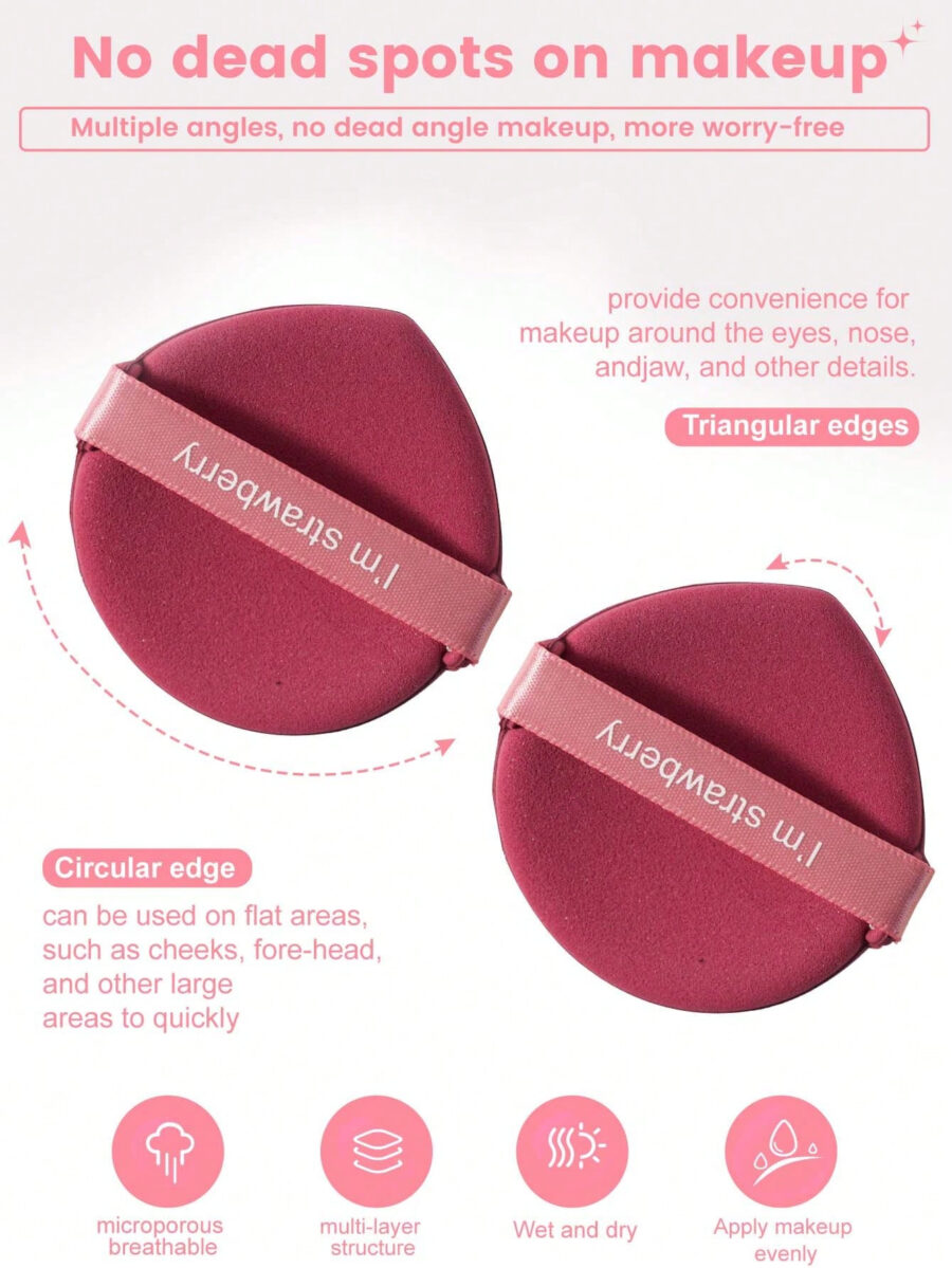 Makeup Tools Set Including:10PCS Makeup Sponges For Liquid Makeup+10PCS Mini Makeup Sponges For Liquid Makeup+10PCS Triangle Powder Puffs For Loose Powder And Makeup Setting+10PCS Air Cushion Powder Puffs For Facial Makeup+10PCS Mini Air Cushion Powder Puffs For Facial Concealer Makeup - Image 30