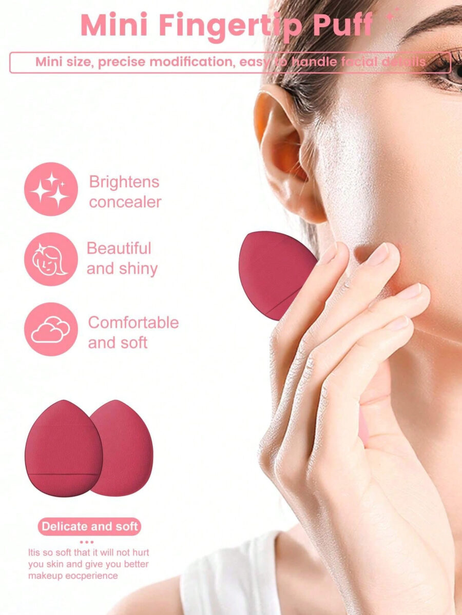 Makeup Tools Set Including:10PCS Makeup Sponges For Liquid Makeup+10PCS Mini Makeup Sponges For Liquid Makeup+10PCS Triangle Powder Puffs For Loose Powder And Makeup Setting+10PCS Air Cushion Powder Puffs For Facial Makeup+10PCS Mini Air Cushion Powder Puffs For Facial Concealer Makeup - Image 42