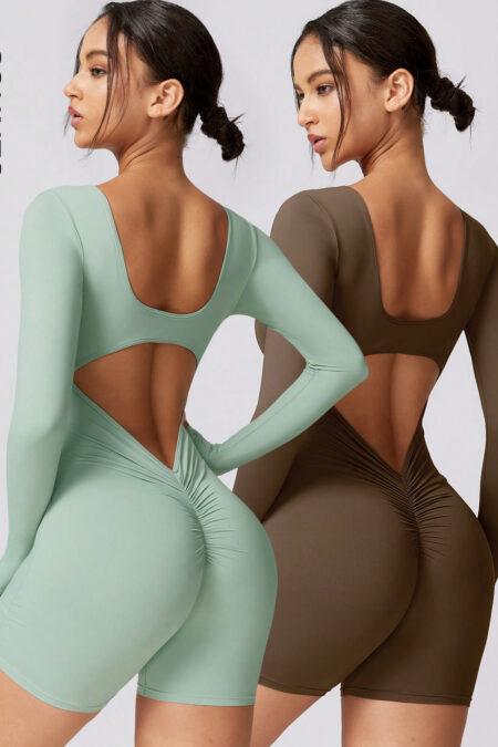 2 Piece Athletic Rompers For Women Tight Gym