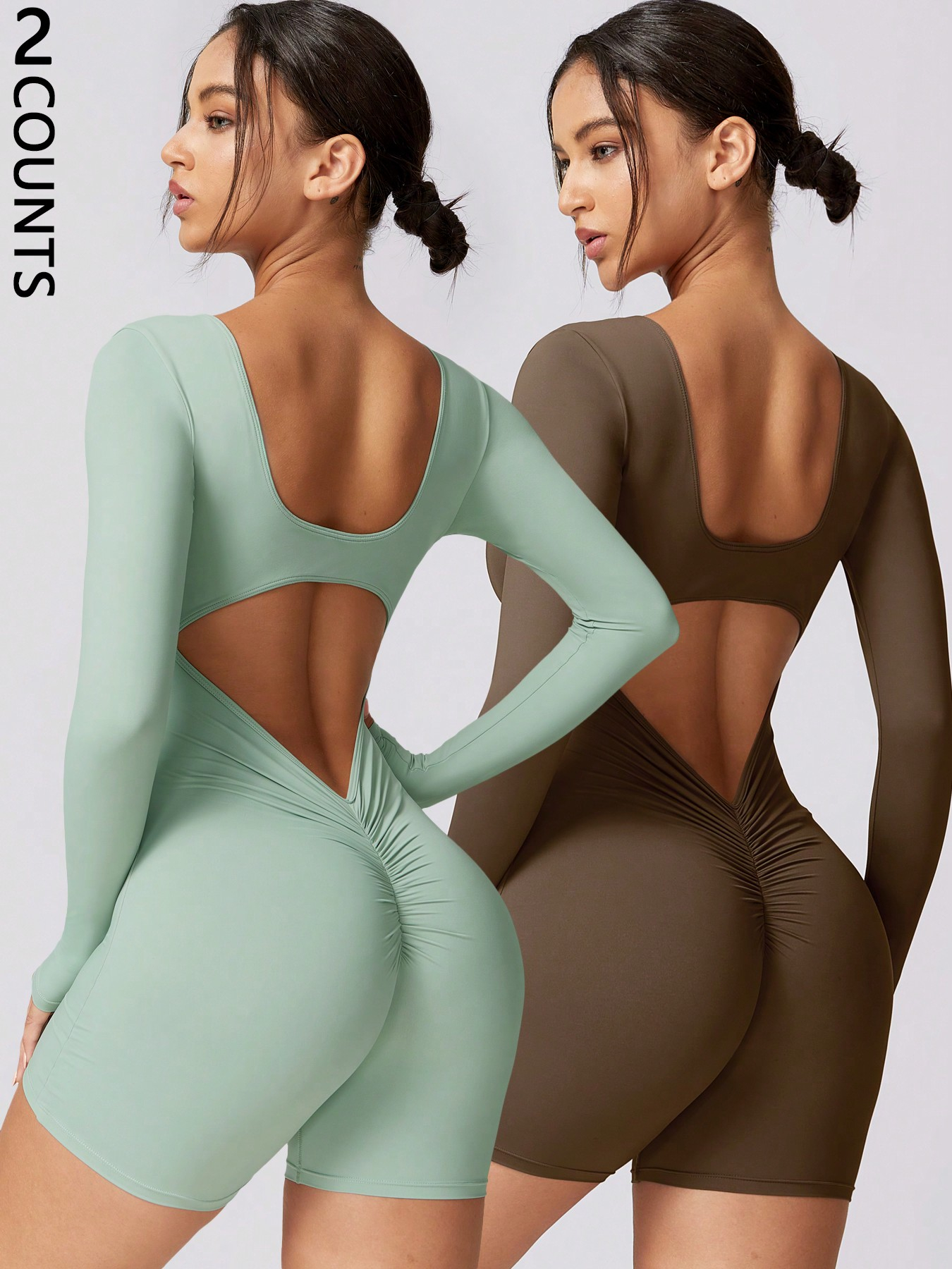 2 Piece Athletic Rompers For Women Tight Gym