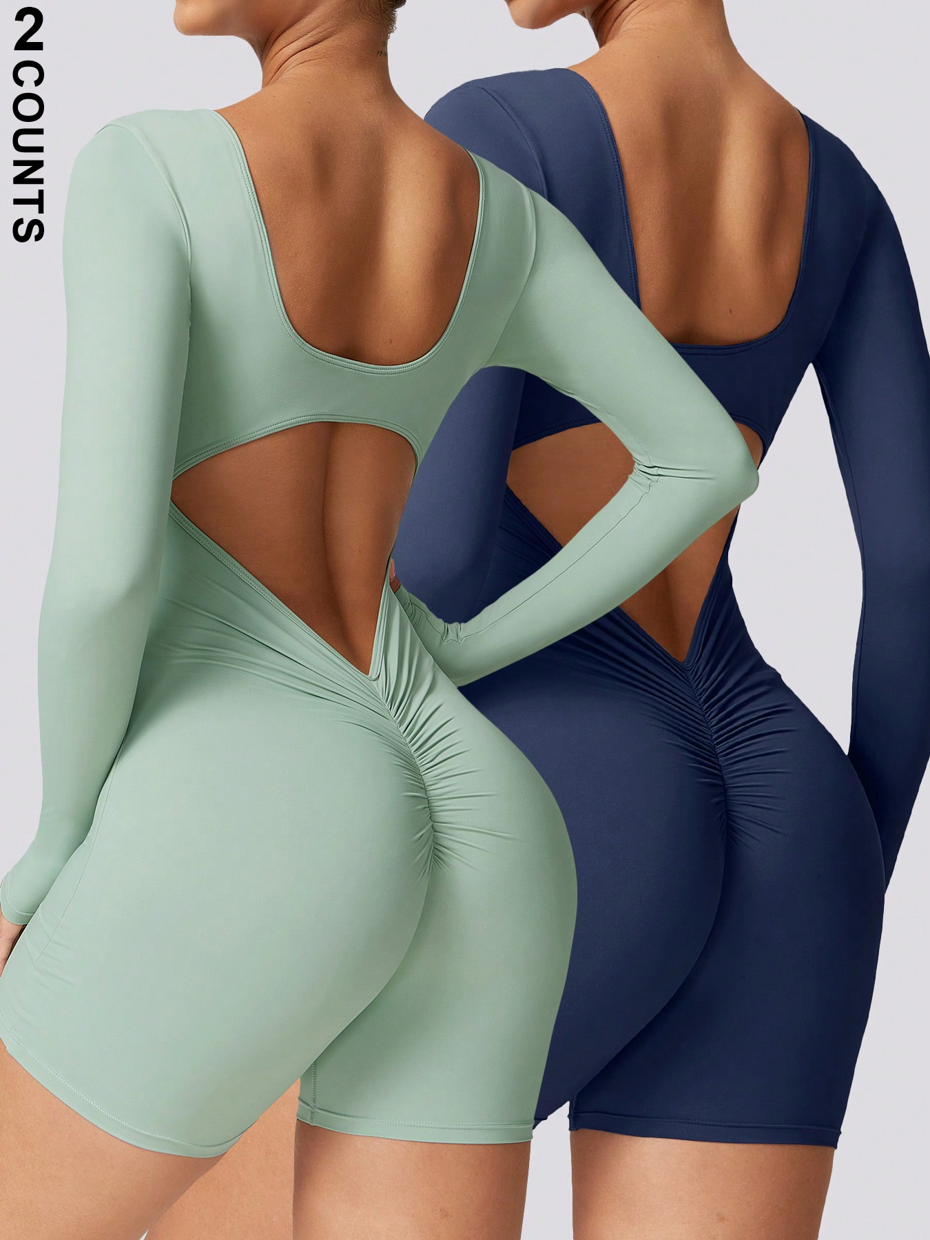 2 Piece Athletic Rompers For Women Tight Gym - Image 8