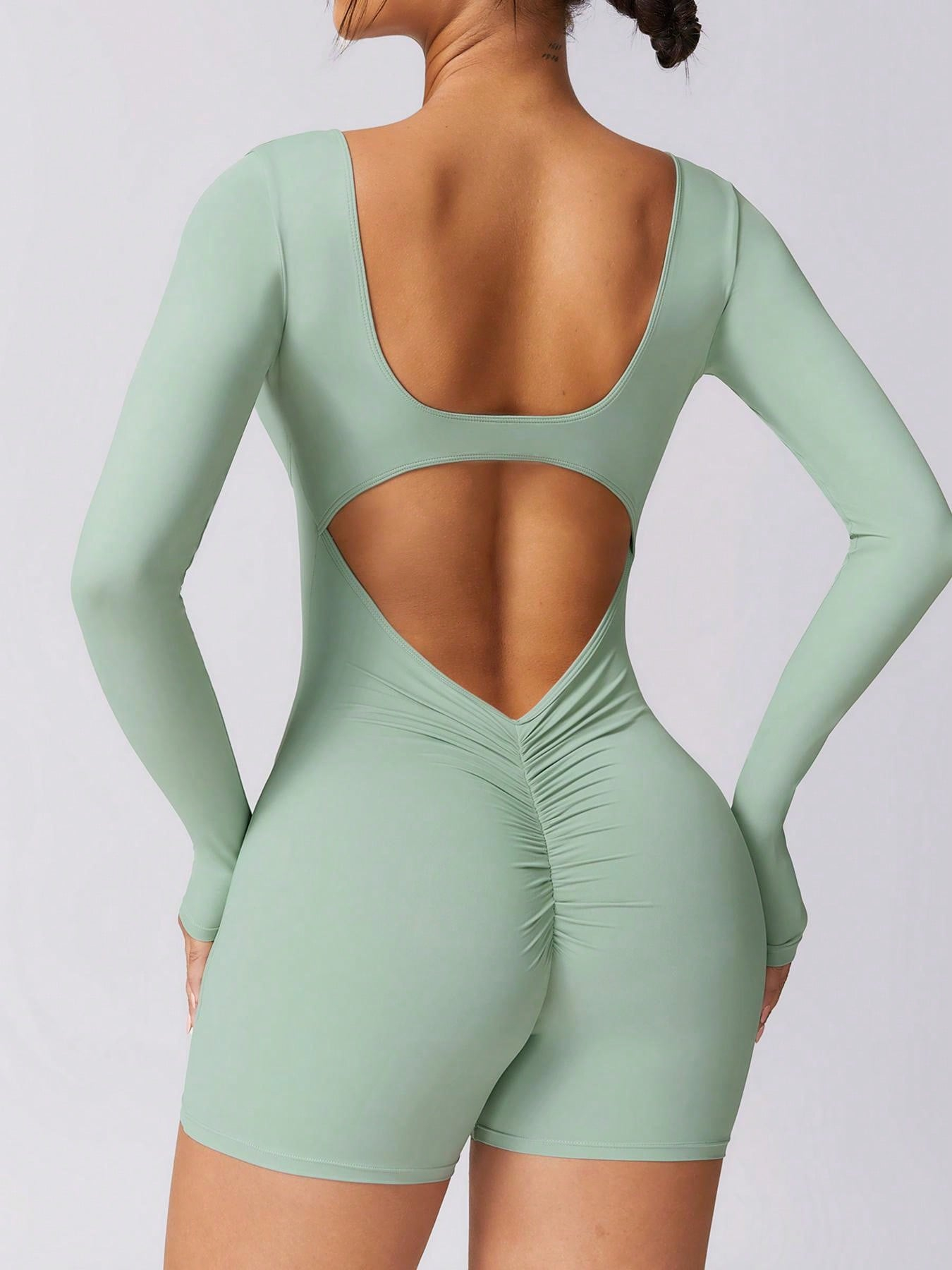 2 Piece Athletic Rompers For Women Tight Gym - Image 17