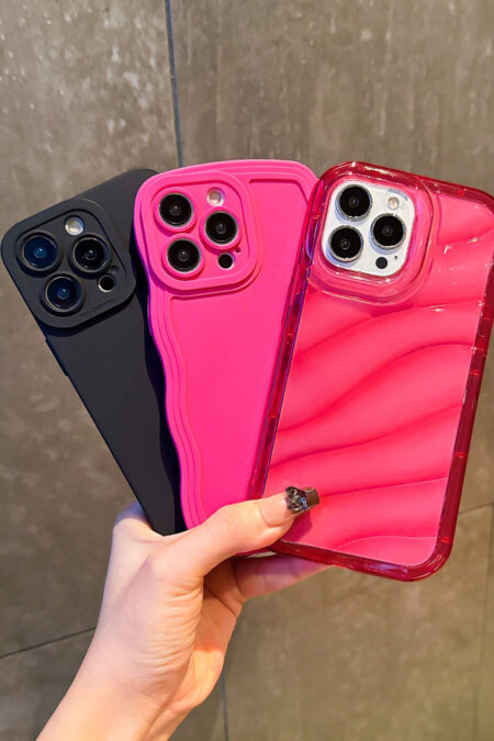 Apple 3pcs/Set Black Pupil & Wavy Shell, Water Wave Transparent Shock-Resistant TPU Phone Case Covers Compatible With Iphone 11/13/14/12/15 Unisex