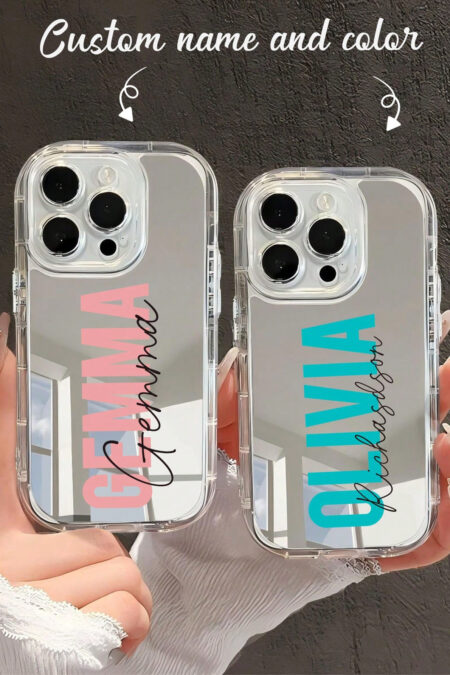 Valentines Personalized 3D Colorful Name Letter Customized Air Cushion Transparent Phone Case Compatible With Iphone 11/12/13/14/15 Pro Max