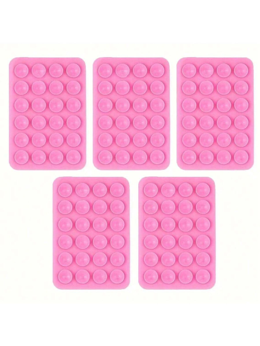 5pcs Silicone Phone Grip With 24 Mini Suction Cups, Compatible With Iphone And Android Phones: Selfie And Video Sticky Phone Holder, Suitable For Shower And Wall Mount, Great Gift For Friends And Christmas - Image 3