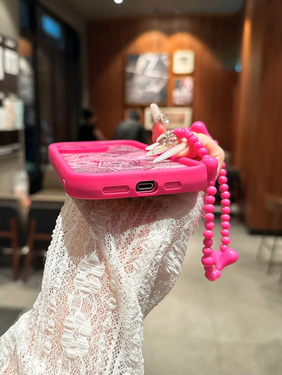 Fashion Pink Glitter Dollar Bill Pattern Shockproof Phone Case Compatible With IPhone 13 Pro Max, 13, 15, 12/12 Pro, 11, 14 Pro Max, XR, 14 Plus/16/16 Pro Max - Image 26