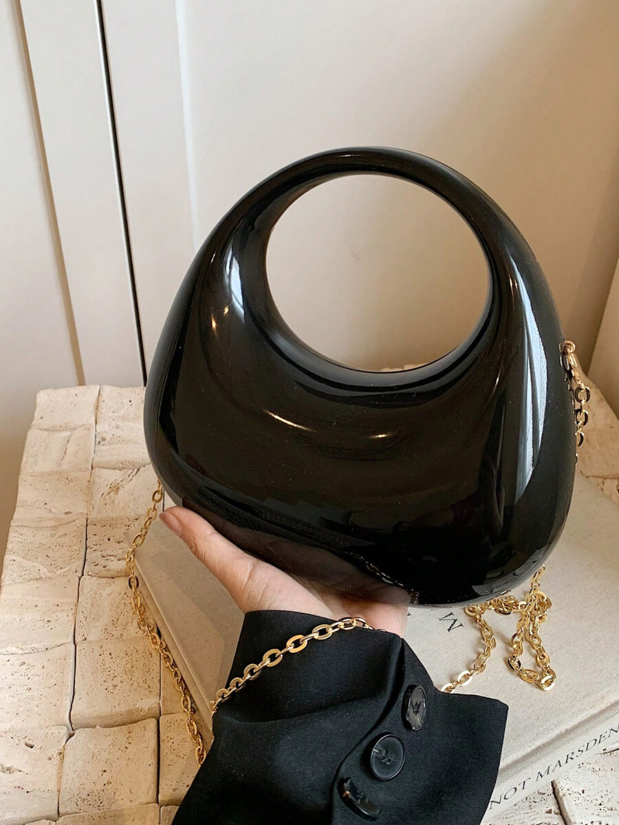Lightweight, Business Casual Rhinestone Decor Bucket Bag Mini Drawstring Design - Image 3