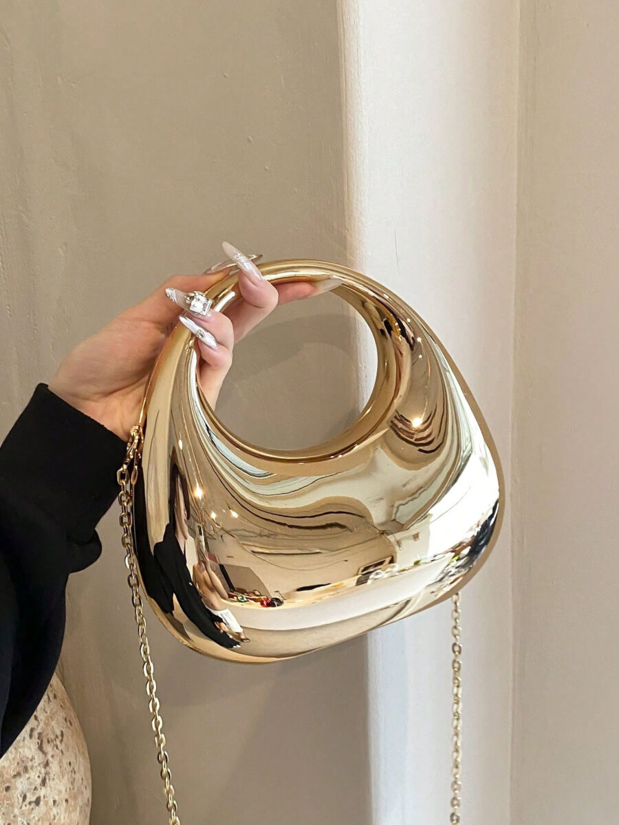 Lightweight, Business Casual Rhinestone Decor Bucket Bag Mini Drawstring Design - Image 6