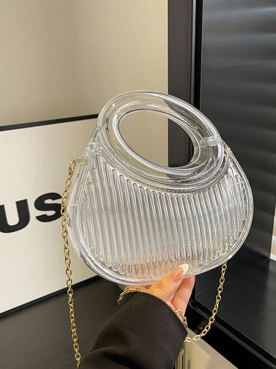 Lightweight, Business Casual Rhinestone Decor Bucket Bag Mini Drawstring Design - Image 10
