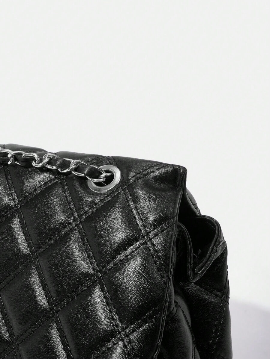 SHABREYA BIZwear Large Capacity Rhombic Pattern Crossbody Bag With Chain Strap - Image 6