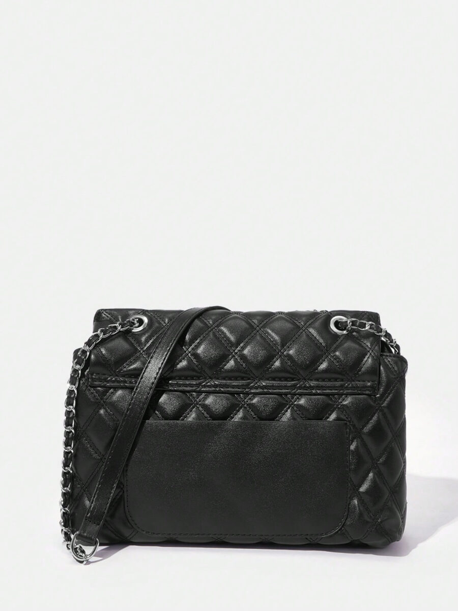 SHABREYA BIZwear Large Capacity Rhombic Pattern Crossbody Bag With Chain Strap - Image 7