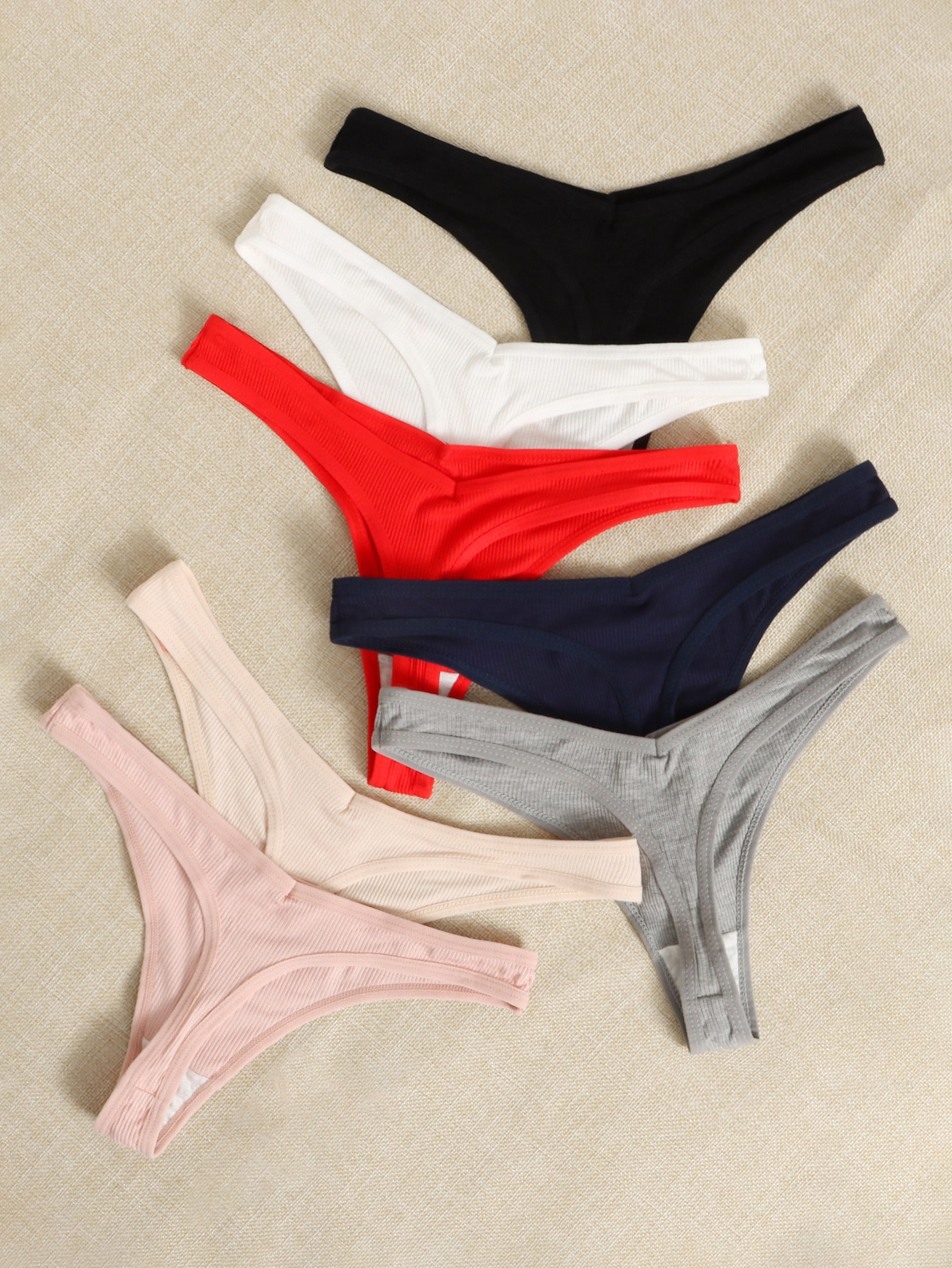 Shein Underwear&Sleepwear Basics 7packs Letter Patch Detail No Show Sexy Thongs - Image 9