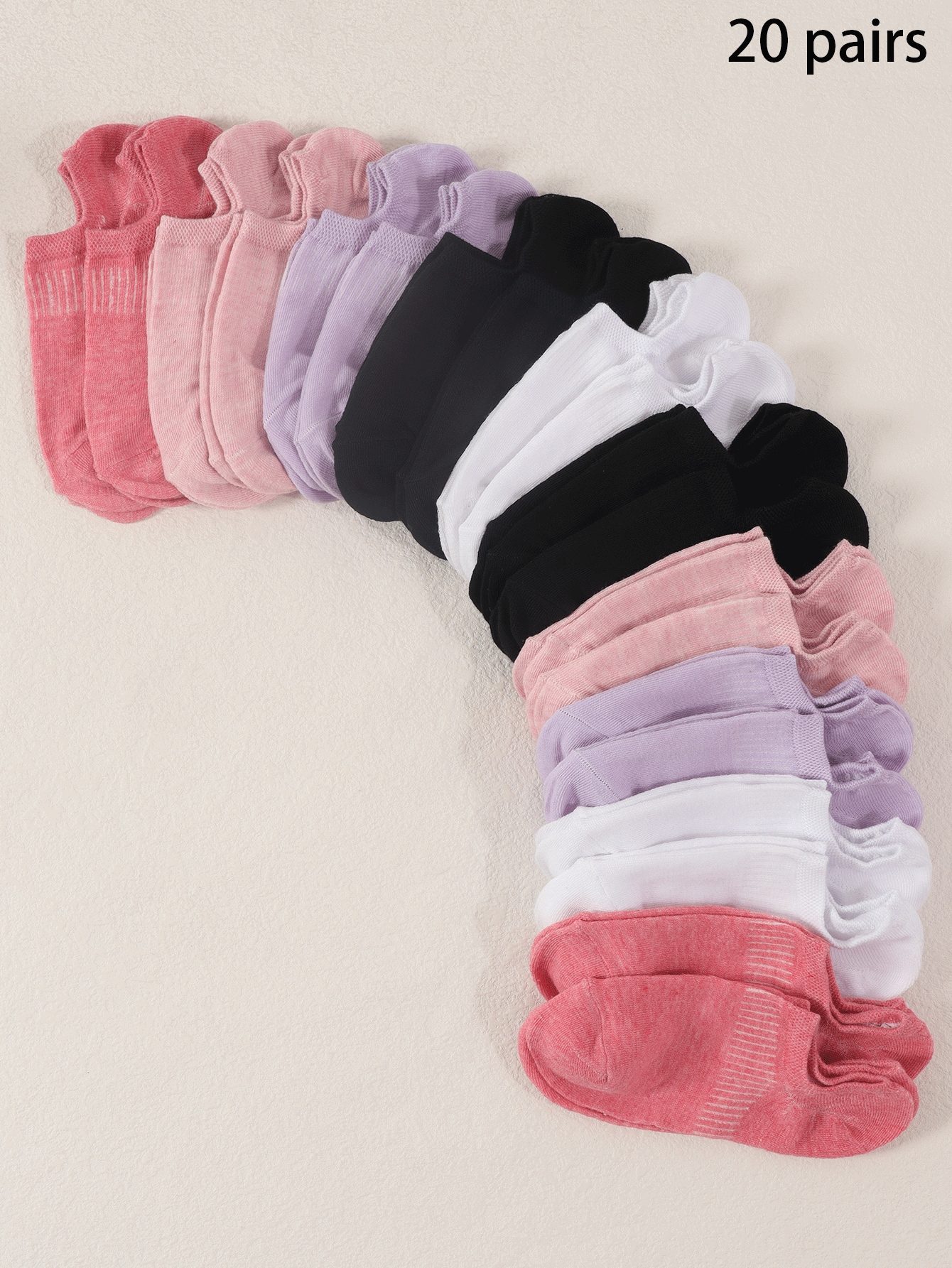20 Pairs Women's Multicolor Summer Low Cut Socks, Thin Shallow Mouth Short Socks - Image 6