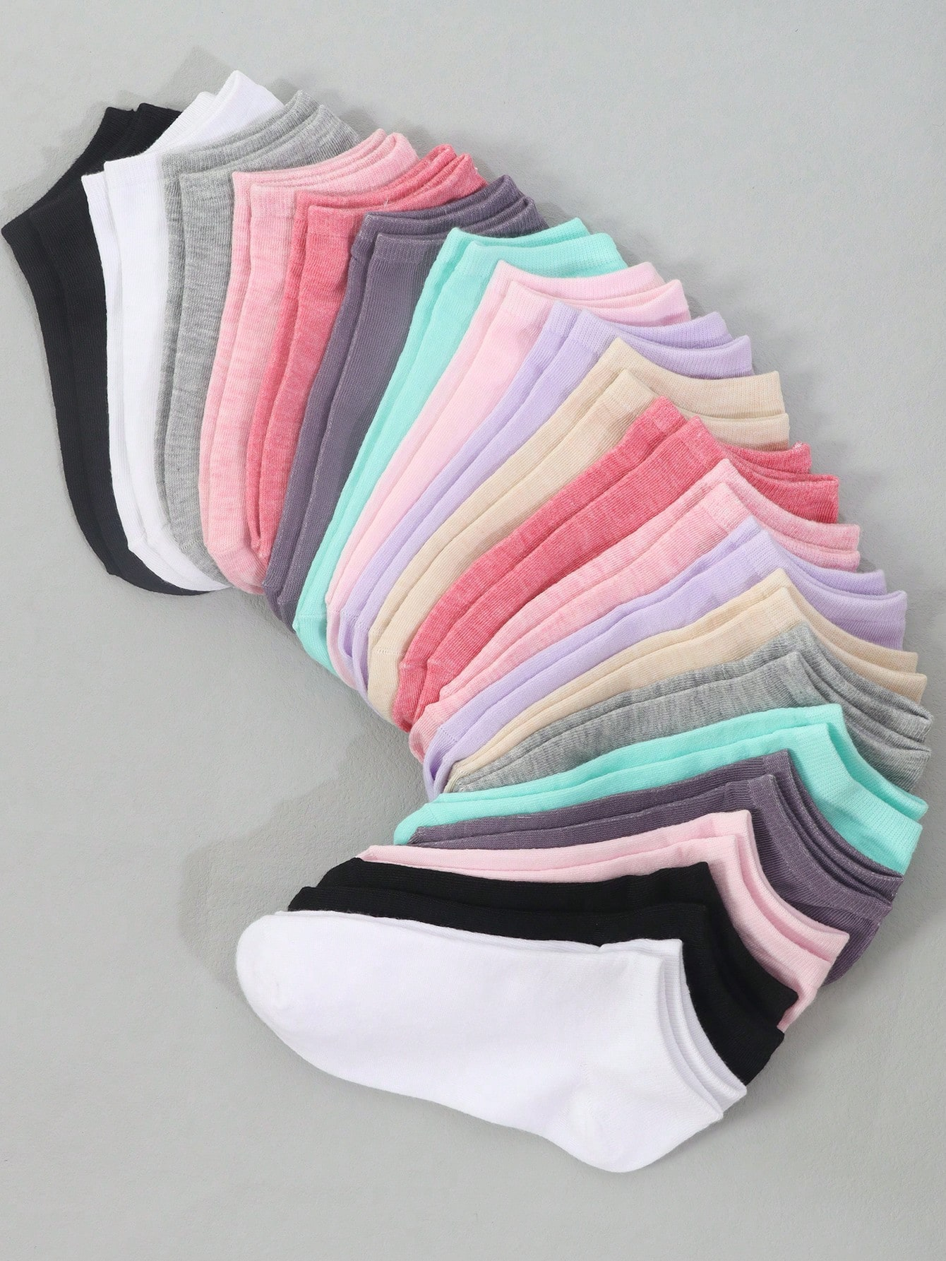 20 Pairs Women's Multicolor Summer Low Cut Socks, Thin Shallow Mouth Short Socks - Image 17