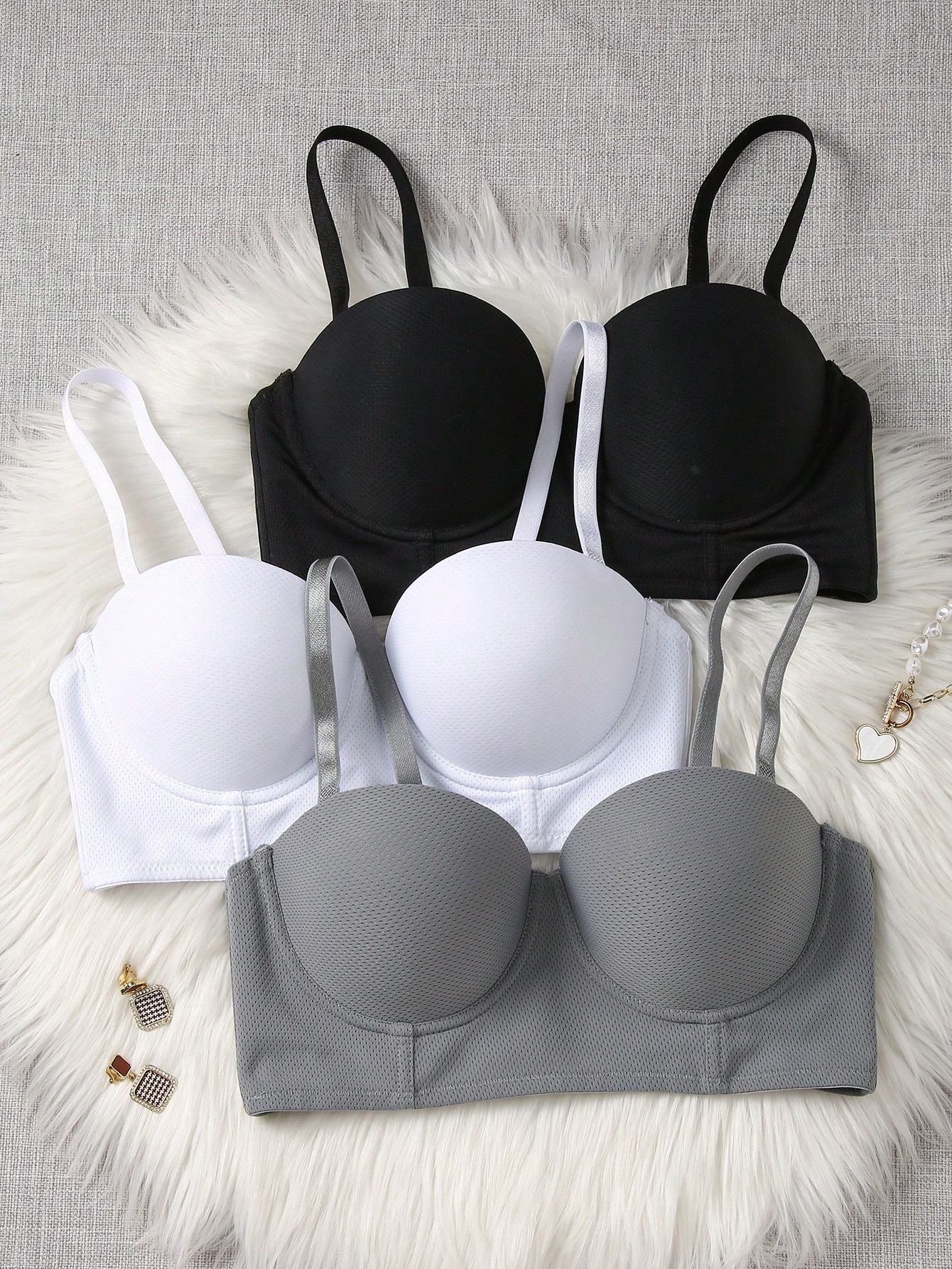3pcs Set Valentine's Day Romantic Sexy Strapless Tube Tops With Non-Slip Design, Includes Regular Strap As Gift - Image 13