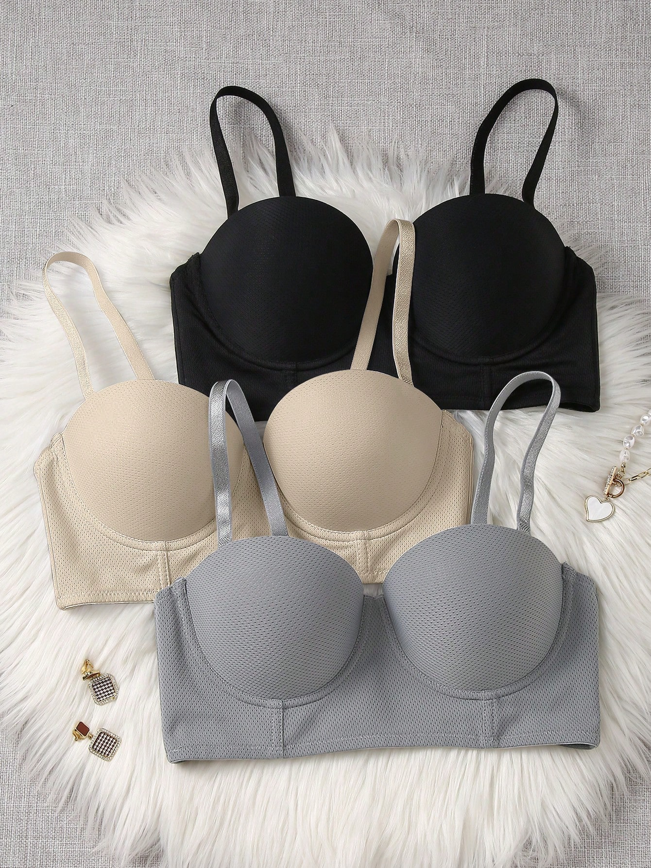 3pcs Set Valentine's Day Romantic Sexy Strapless Tube Tops With Non-Slip Design, Includes Regular Strap As Gift - Image 15