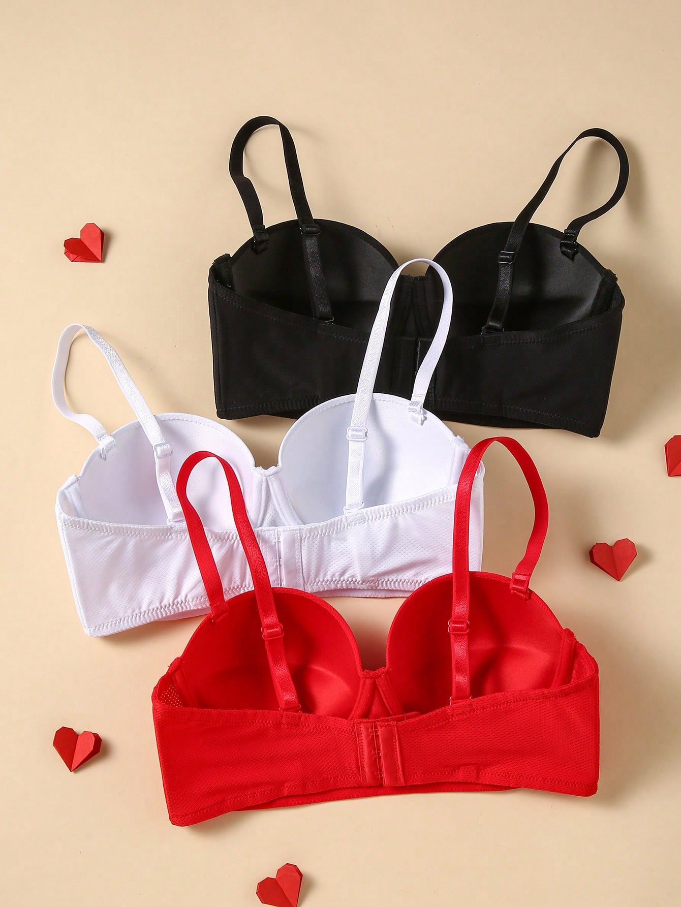 3pcs Set Valentine's Day Romantic Sexy Strapless Tube Tops With Non-Slip Design, Includes Regular Strap As Gift - Image 16