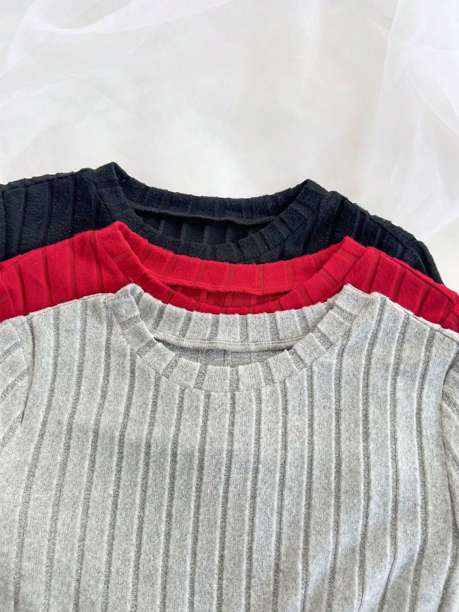 3pcs/Set Women Sleepwear Set, Round Neck Short Sleeve Top And Shorts - Image 4