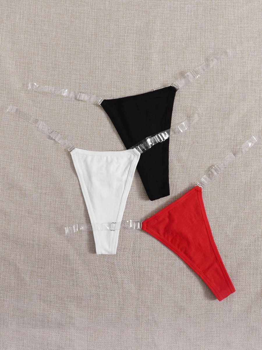 3packs Clear Strap Sexy Panties Set - Image 6
