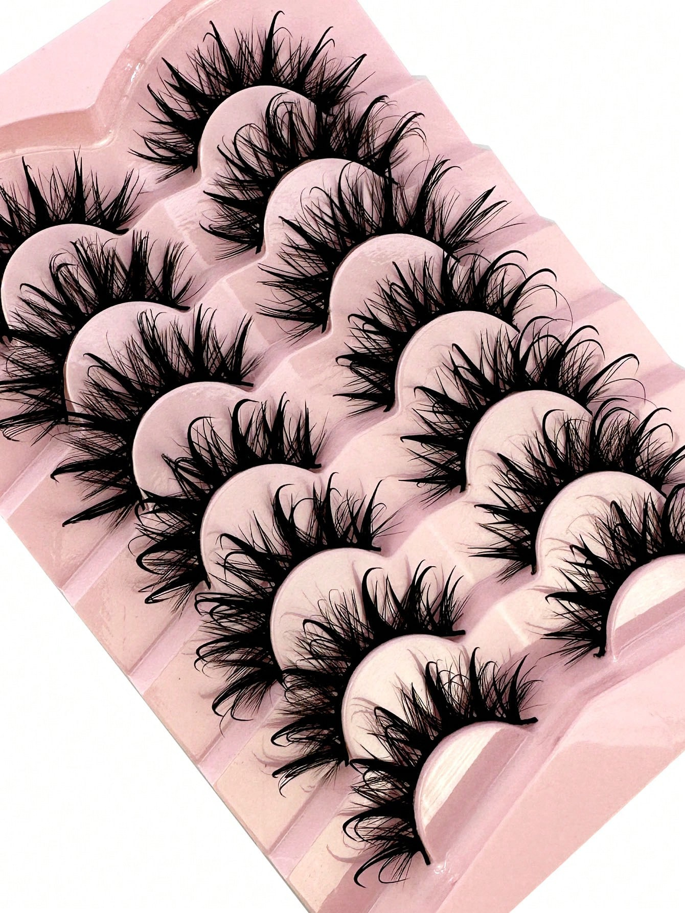 7 Pairs Russian Strip Lashes Natural Looking Soft & Fluffy Mink Lashes 3D False Eyelashes Russian Volume Eyelashes Fake Eyelashes Dramatic Messy Mink Lashes Wispy Long Foxy Eye Lifting Look Eyelash Extension Kit Full Eyelash Strip To Lengthen And Volumize The Outer Corner Of Your Eye Beauty Makeup - Image 3