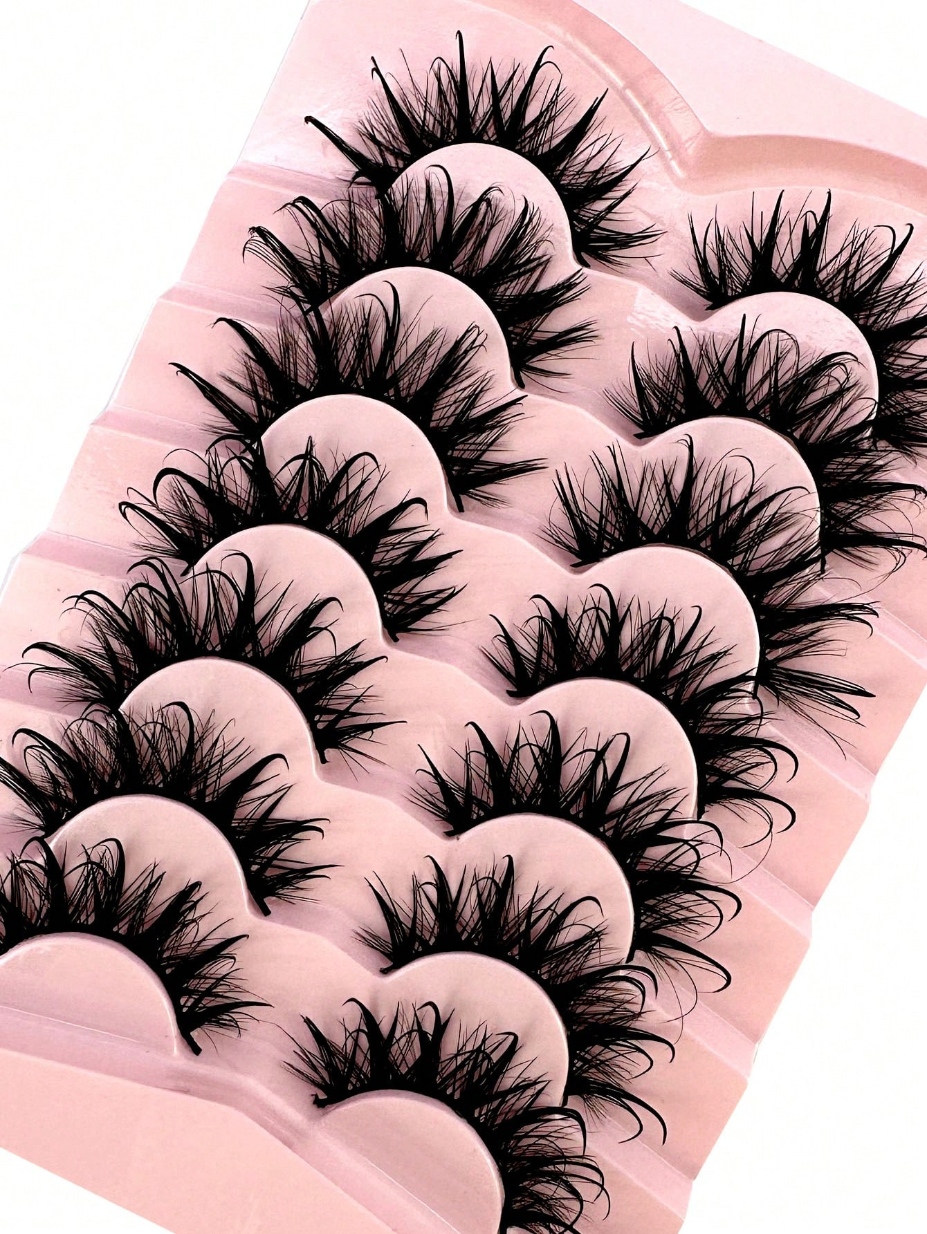 7 Pairs Russian Strip Lashes Natural Looking Soft & Fluffy Mink Lashes 3D False Eyelashes Russian Volume Eyelashes Fake Eyelashes Dramatic Messy Mink Lashes Wispy Long Foxy Eye Lifting Look Eyelash Extension Kit Full Eyelash Strip To Lengthen And Volumize The Outer Corner Of Your Eye Beauty Makeup - Image 4