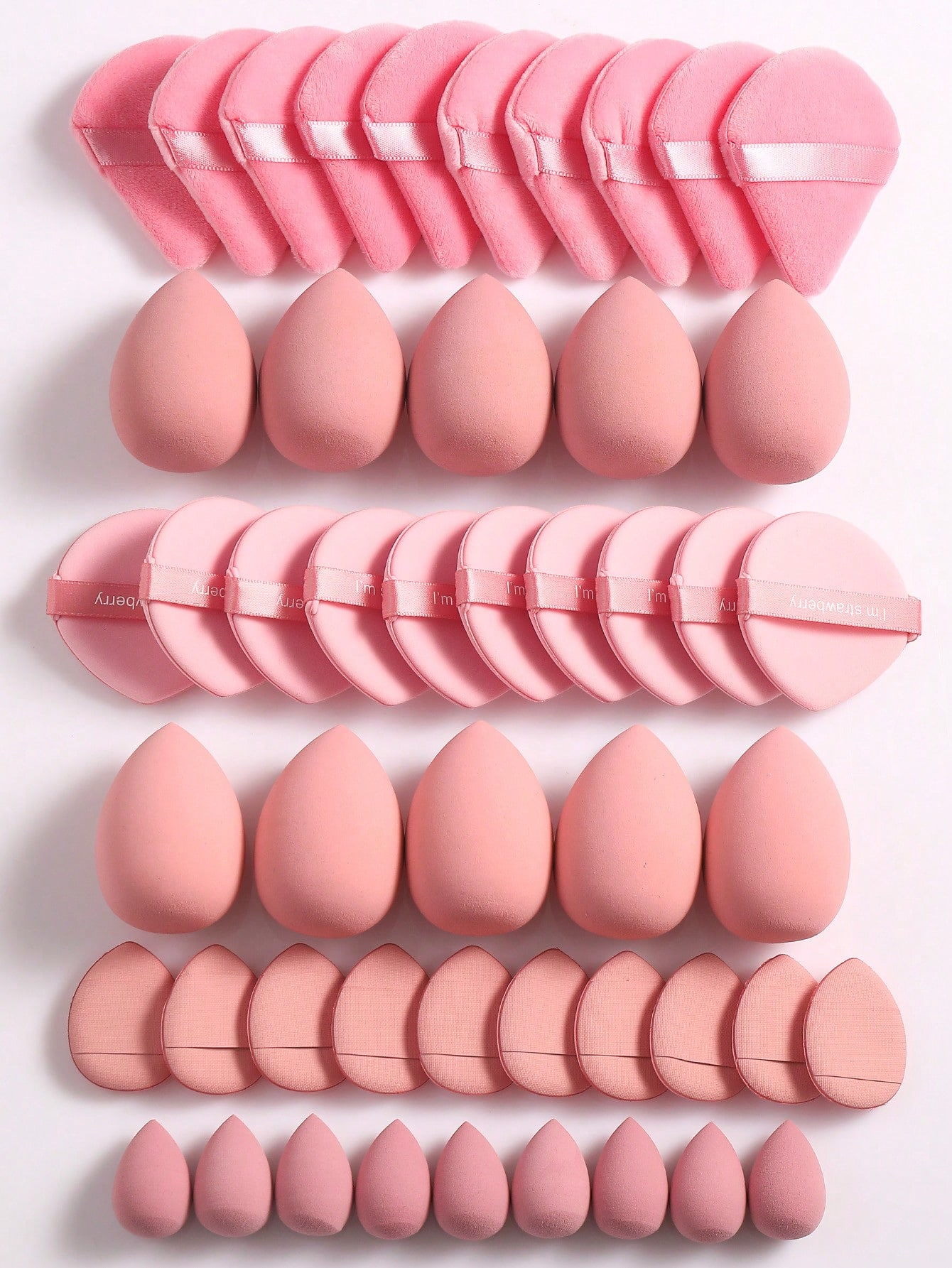 Makeup Tools Set Including:10PCS Makeup Sponges For Liquid Makeup+10PCS Mini Makeup Sponges For Liquid Makeup+10PCS Triangle Powder Puffs For Loose Powder And Makeup Setting+10PCS Air Cushion Powder Puffs For Facial Makeup+10PCS Mini Air Cushion Powder Puffs For Facial Concealer Makeup - Image 5