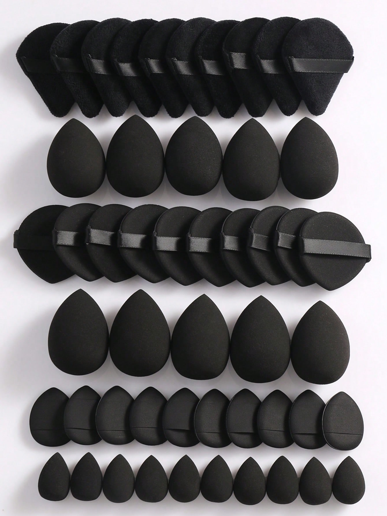 Makeup Tools Set Including:10PCS Makeup Sponges For Liquid Makeup+10PCS Mini Makeup Sponges For Liquid Makeup+10PCS Triangle Powder Puffs For Loose Powder And Makeup Setting+10PCS Air Cushion Powder Puffs For Facial Makeup+10PCS Mini Air Cushion Powder Puffs For Facial Concealer Makeup - Image 6