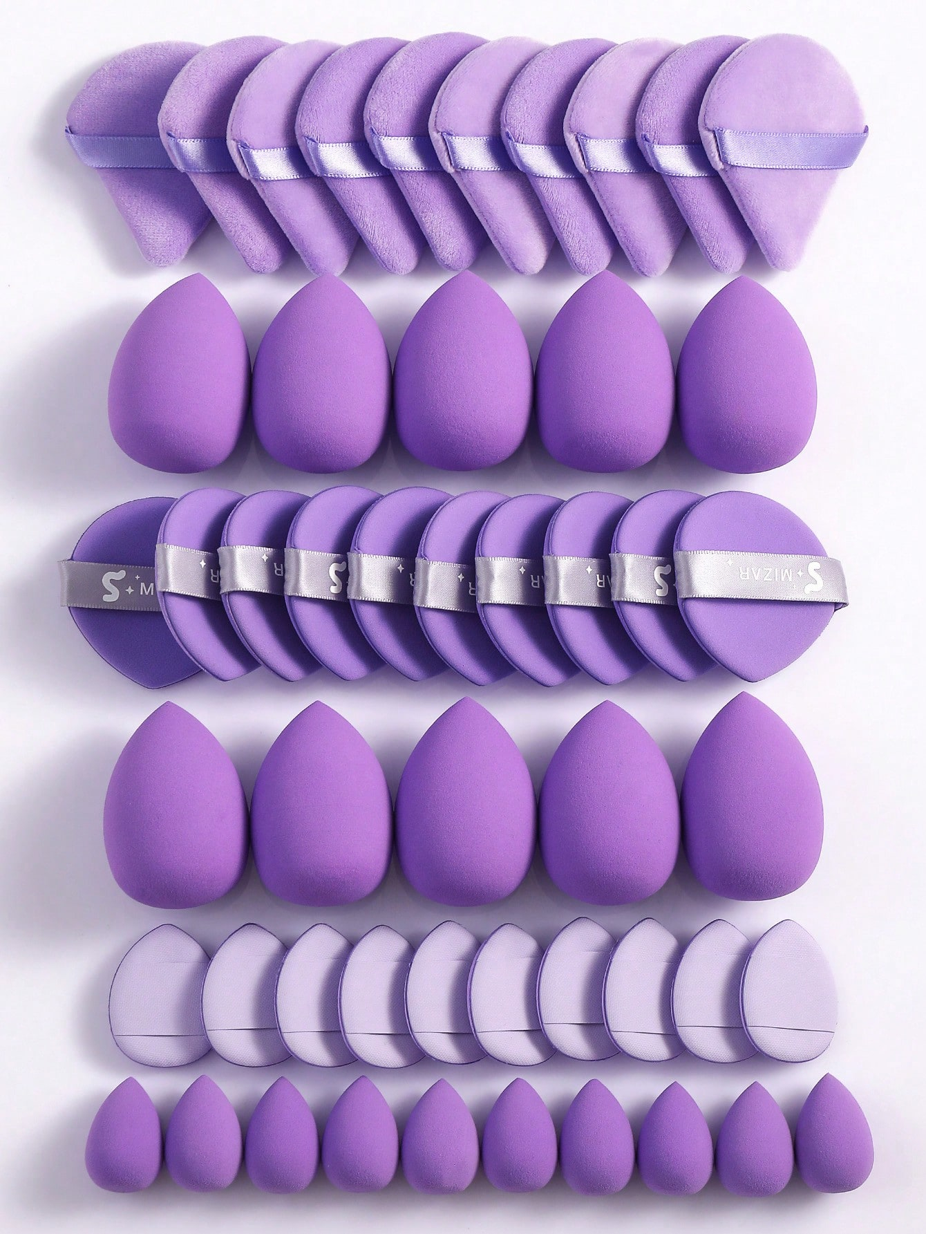 Makeup Tools Set Including:10PCS Makeup Sponges For Liquid Makeup+10PCS Mini Makeup Sponges For Liquid Makeup+10PCS Triangle Powder Puffs For Loose Powder And Makeup Setting+10PCS Air Cushion Powder Puffs For Facial Makeup+10PCS Mini Air Cushion Powder Puffs For Facial Concealer Makeup - Image 7