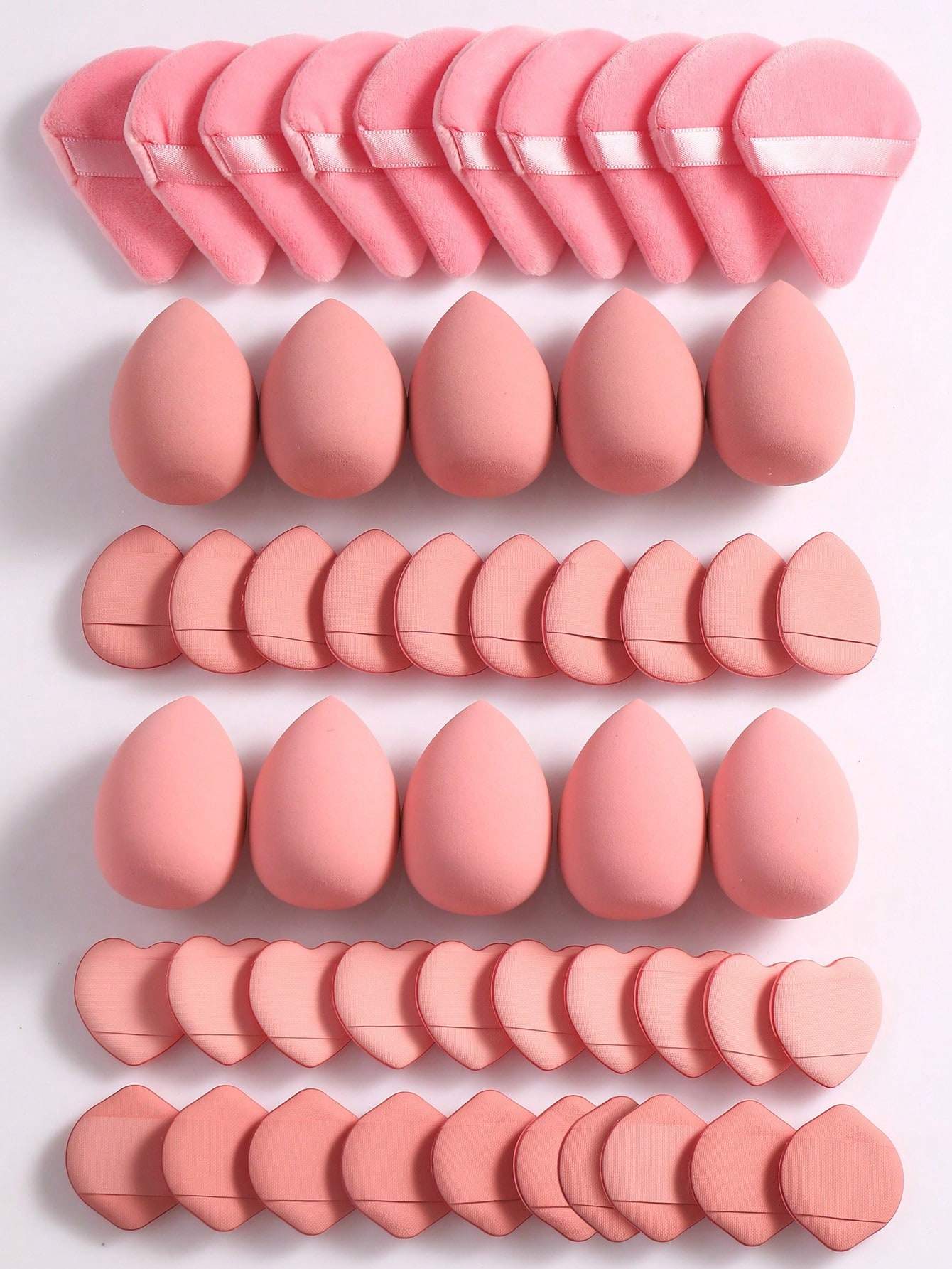 Makeup Tools Set Including:10PCS Makeup Sponges For Liquid Makeup+10PCS Mini Makeup Sponges For Liquid Makeup+10PCS Triangle Powder Puffs For Loose Powder And Makeup Setting+10PCS Air Cushion Powder Puffs For Facial Makeup+10PCS Mini Air Cushion Powder Puffs For Facial Concealer Makeup - Image 8
