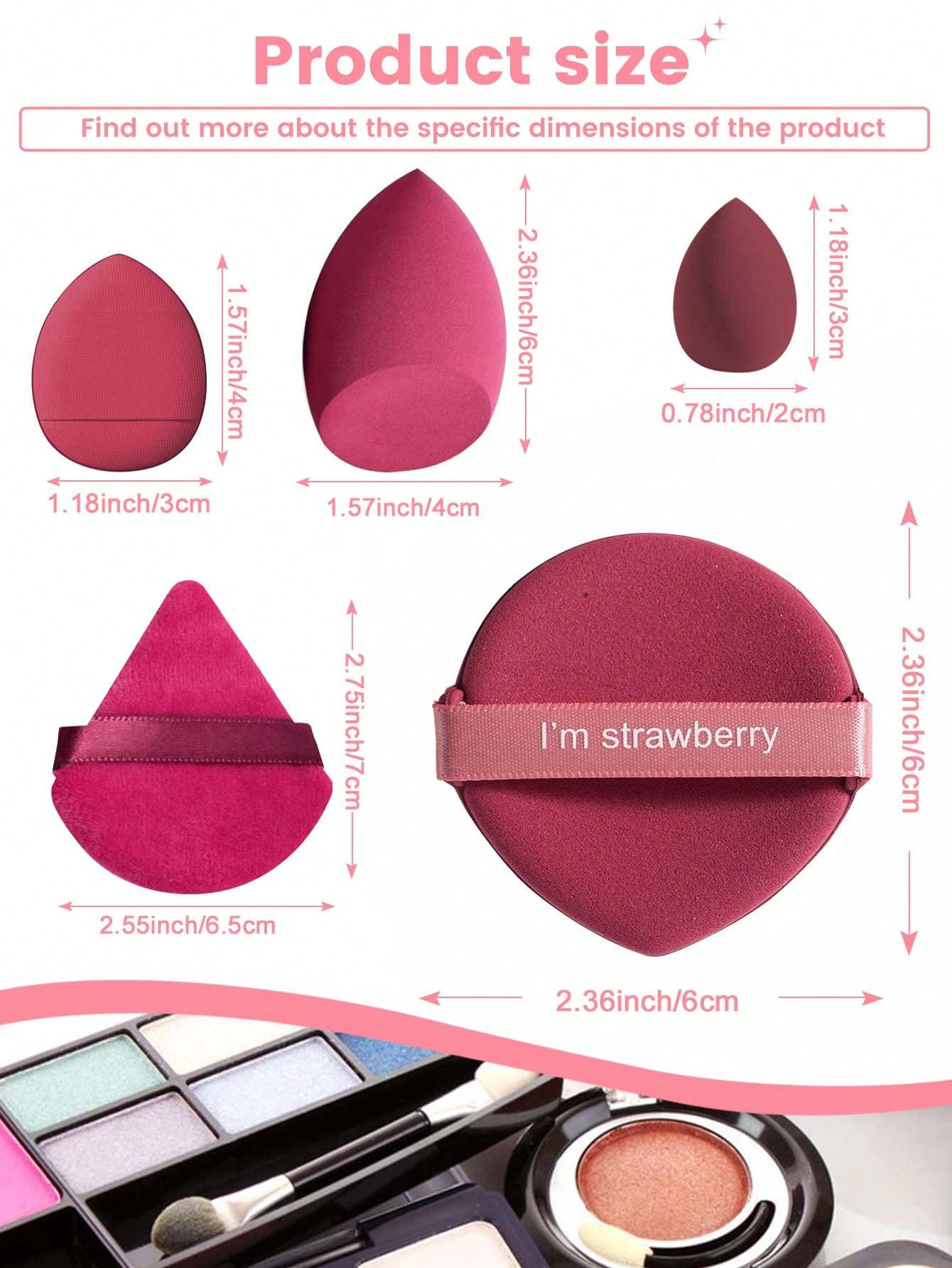 Makeup Tools Set Including:10PCS Makeup Sponges For Liquid Makeup+10PCS Mini Makeup Sponges For Liquid Makeup+10PCS Triangle Powder Puffs For Loose Powder And Makeup Setting+10PCS Air Cushion Powder Puffs For Facial Makeup+10PCS Mini Air Cushion Powder Puffs For Facial Concealer Makeup - Image 22