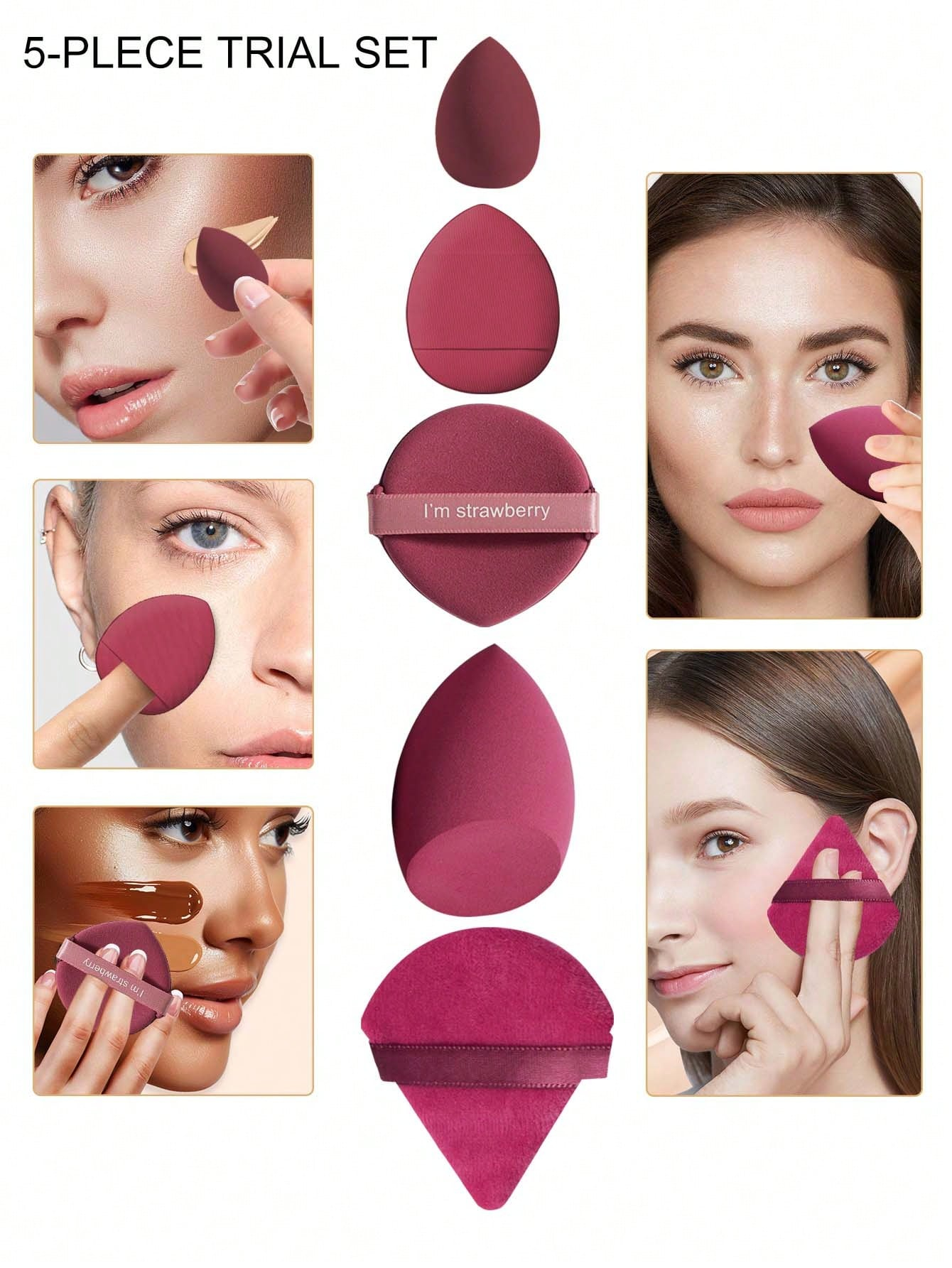 Makeup Tools Set Including:10PCS Makeup Sponges For Liquid Makeup+10PCS Mini Makeup Sponges For Liquid Makeup+10PCS Triangle Powder Puffs For Loose Powder And Makeup Setting+10PCS Air Cushion Powder Puffs For Facial Makeup+10PCS Mini Air Cushion Powder Puffs For Facial Concealer Makeup - Image 36
