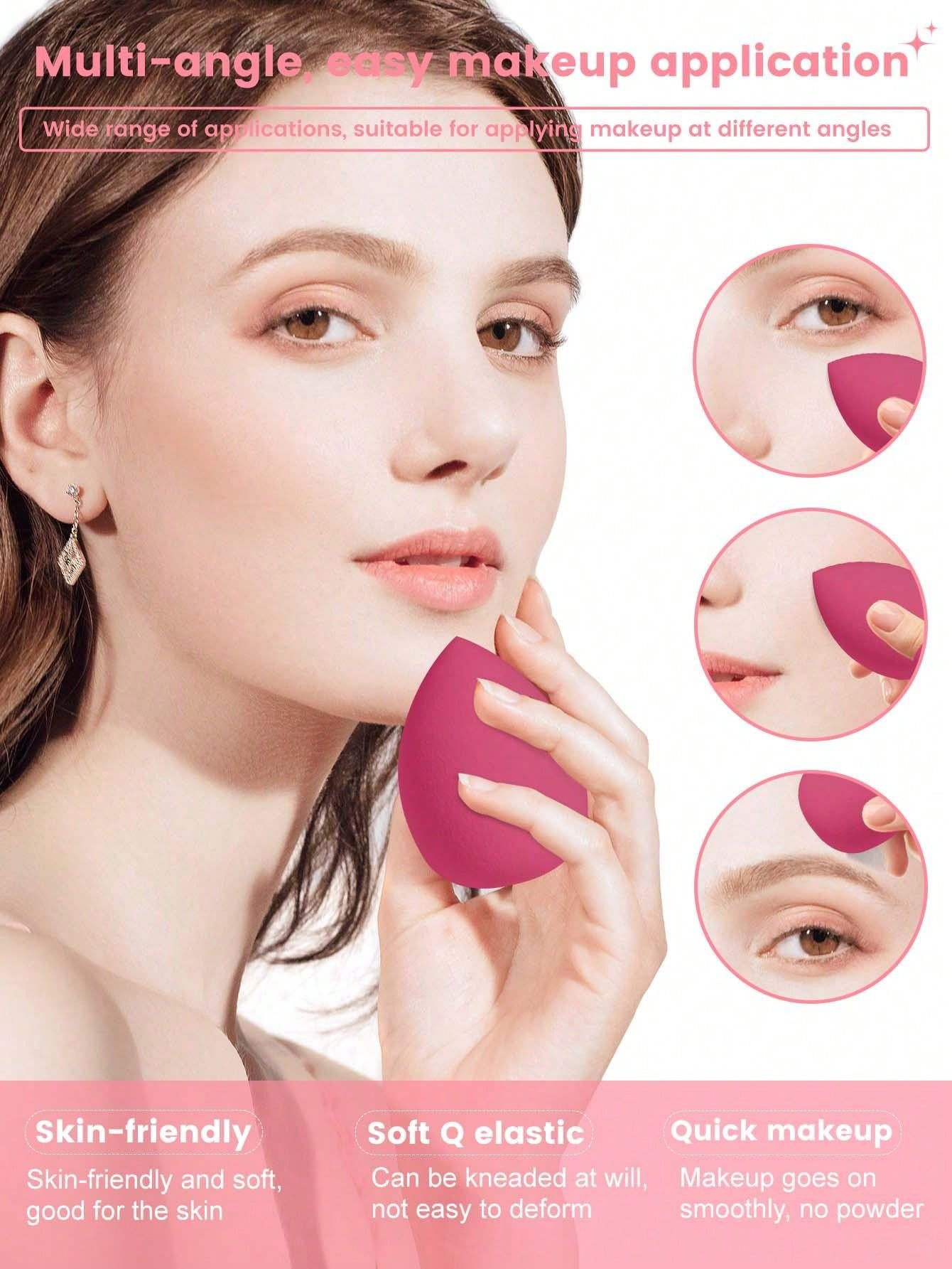 Makeup Tools Set Including:10PCS Makeup Sponges For Liquid Makeup+10PCS Mini Makeup Sponges For Liquid Makeup+10PCS Triangle Powder Puffs For Loose Powder And Makeup Setting+10PCS Air Cushion Powder Puffs For Facial Makeup+10PCS Mini Air Cushion Powder Puffs For Facial Concealer Makeup - Image 44