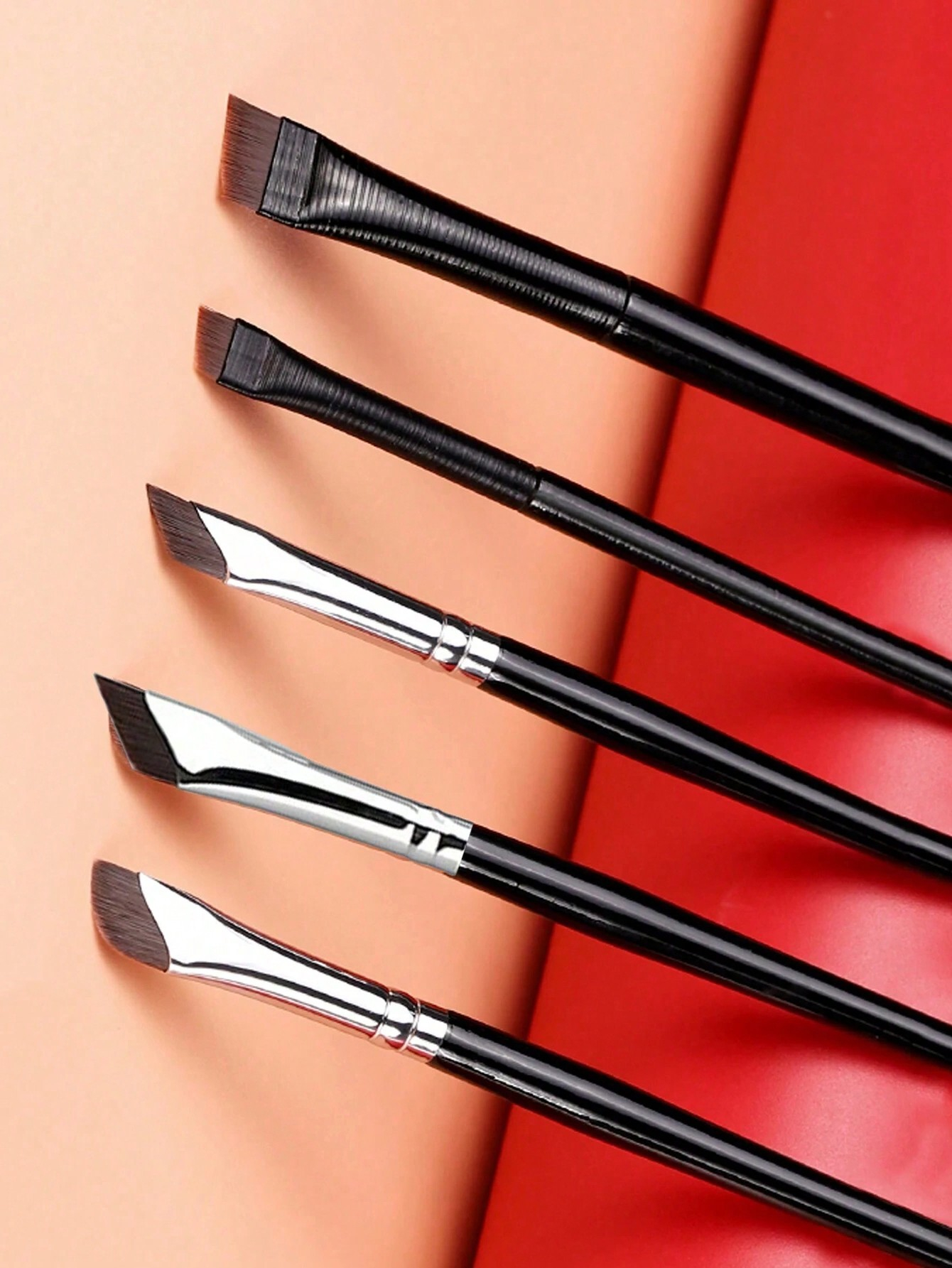 5pcs Precision Eye Makeup Brushes Including Scythe Shaped Eyeliner Brush, Angled Eyeliner Brush, And Eyebrow Brush Professional Eyeliner Brush, Long Handle Reversible Cosmetic Brush Makeup Tools For Sensitive, Delicate, Dry Skin For Easy And Beautiful Eye Makeup