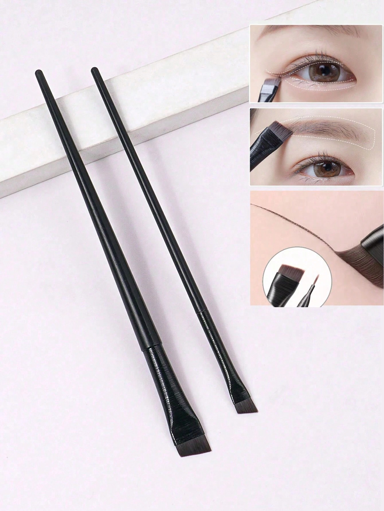 5pcs Precision Eye Makeup Brushes Including Scythe Shaped Eyeliner Brush, Angled Eyeliner Brush, And Eyebrow Brush Professional Eyeliner Brush, Long Handle Reversible Cosmetic Brush Makeup Tools For Sensitive, Delicate, Dry Skin For Easy And Beautiful Eye Makeup - Image 5