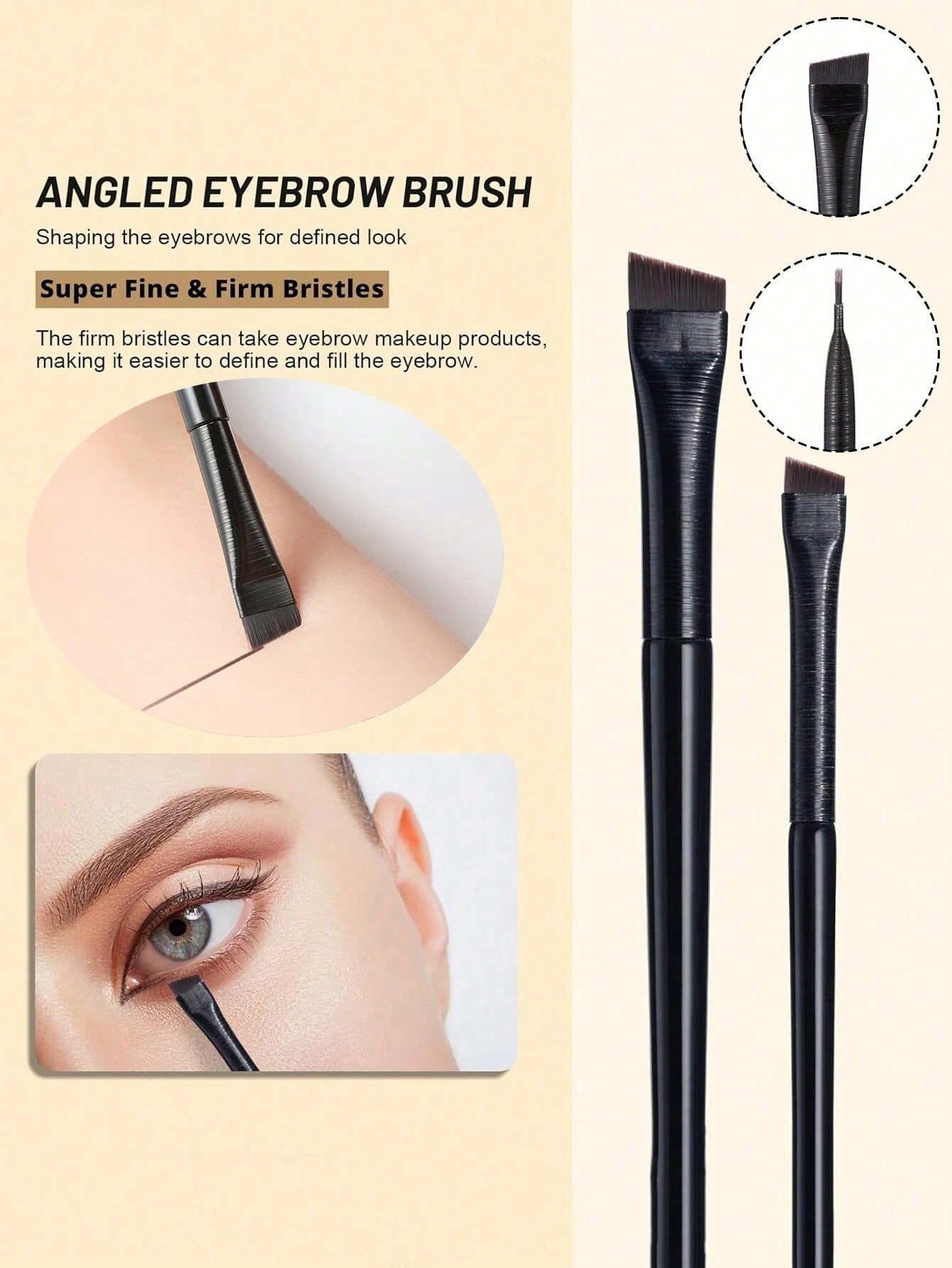 5pcs Precision Eye Makeup Brushes Including Scythe Shaped Eyeliner Brush, Angled Eyeliner Brush, And Eyebrow Brush Professional Eyeliner Brush, Long Handle Reversible Cosmetic Brush Makeup Tools For Sensitive, Delicate, Dry Skin For Easy And Beautiful Eye Makeup - Image 7